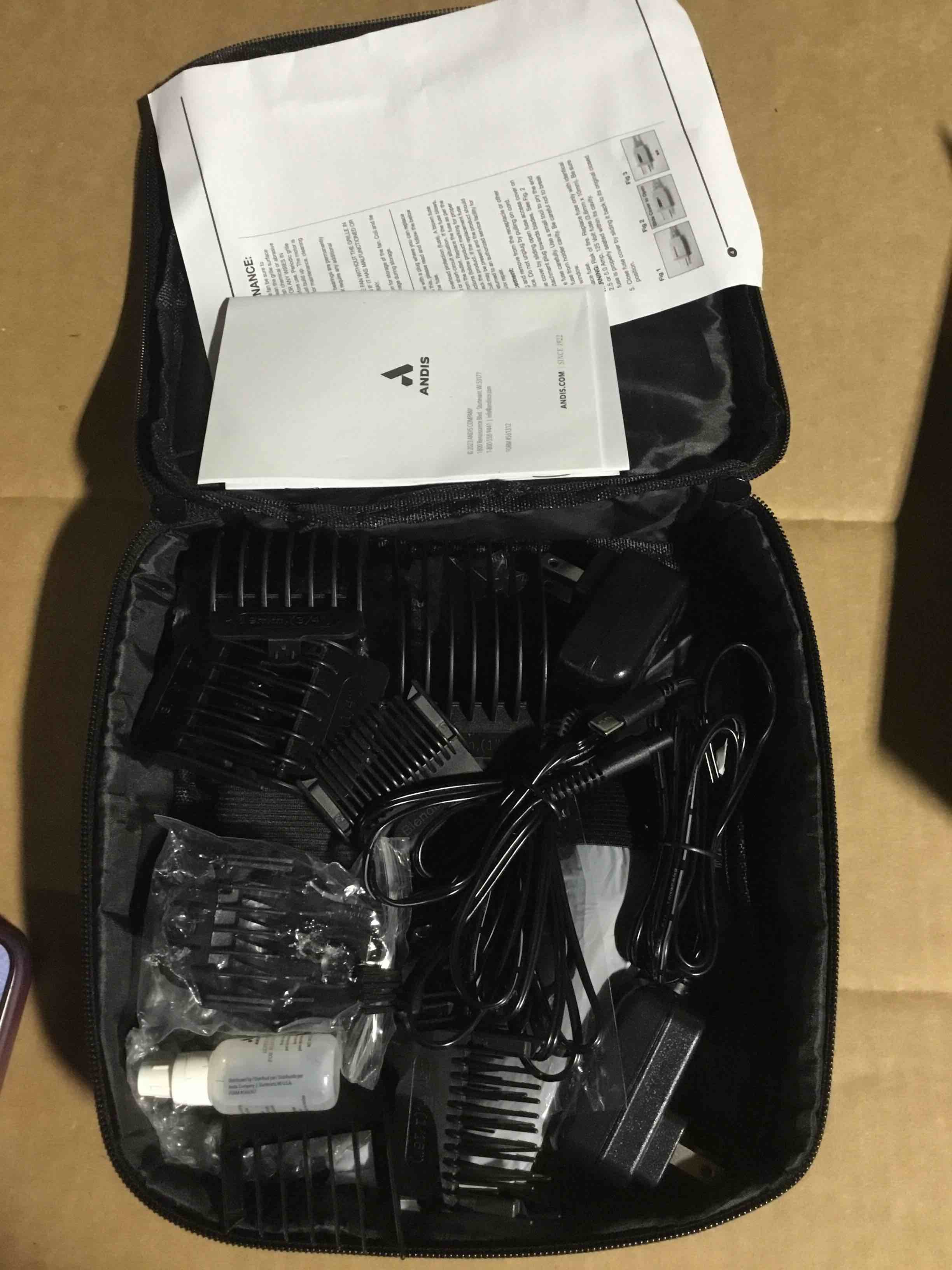 Condition photo showing Good Condition for Andis 561506 inCRED Cordless Adjustable Hair Clipper & Close-Cutting T-Blade Trimmer Combo Set, 23-Piece Kit, Powerful Motor, Lithium-Ion Battery, Black