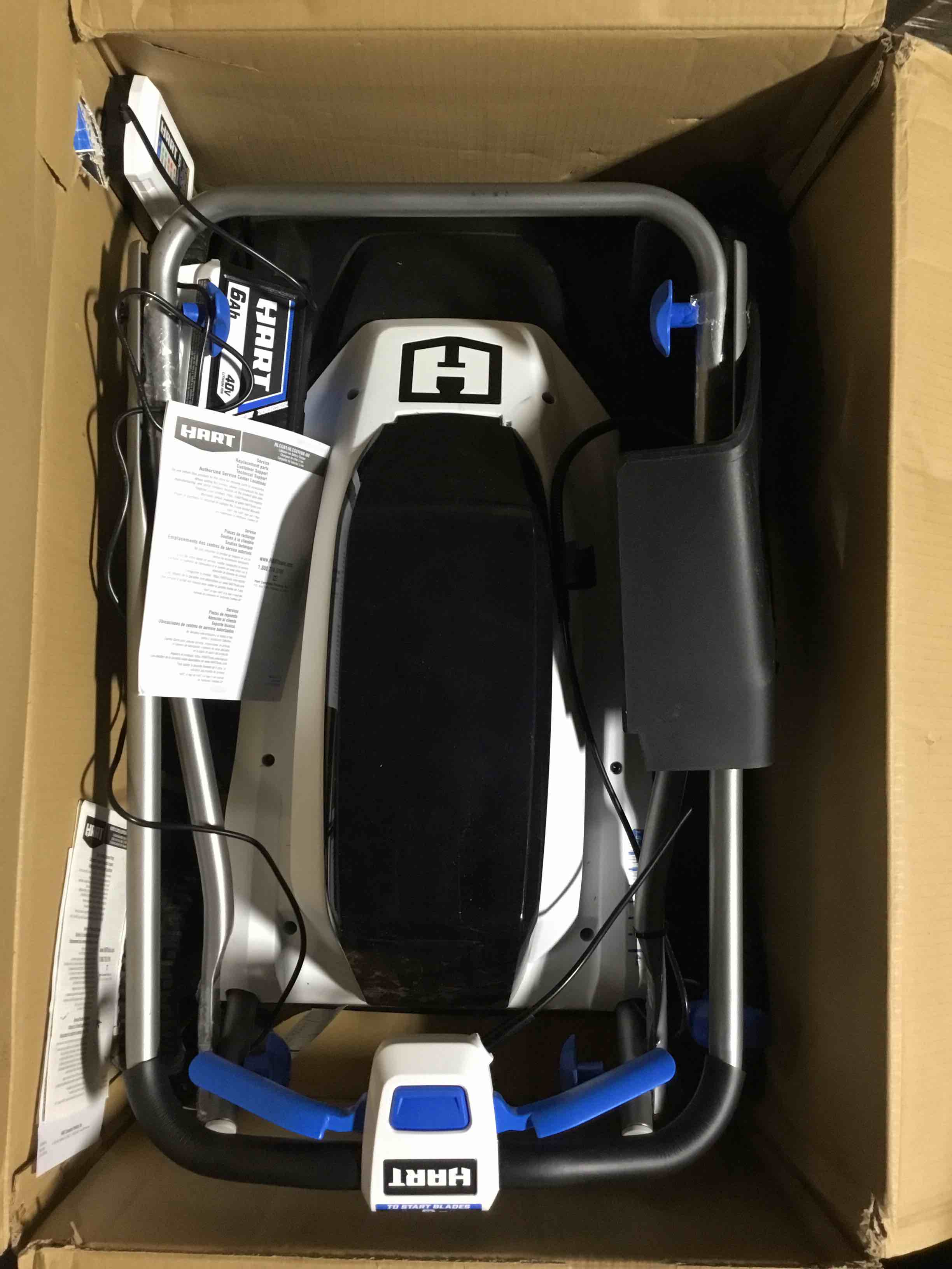 Condition photo showing Good Condition for HART 40-Volt Cordless 18-inch Push Mower Kit  (1) 6Ah Lithium-Ion Battery  (1) Battery Charger