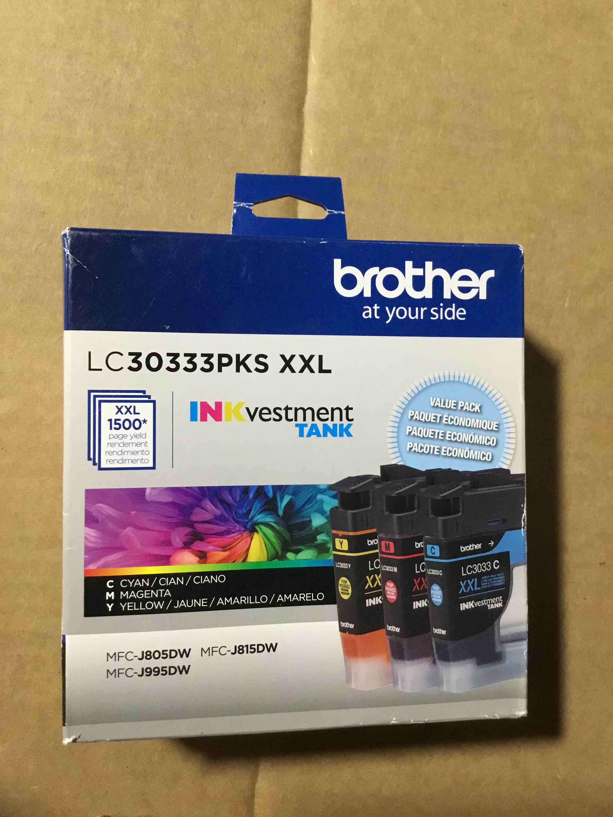 Condition photo showing New/Like New for Brother Genuine LC30333PKS Super High-yield 3-Pack Color INKvestment Tank Printer Ink Cartridges