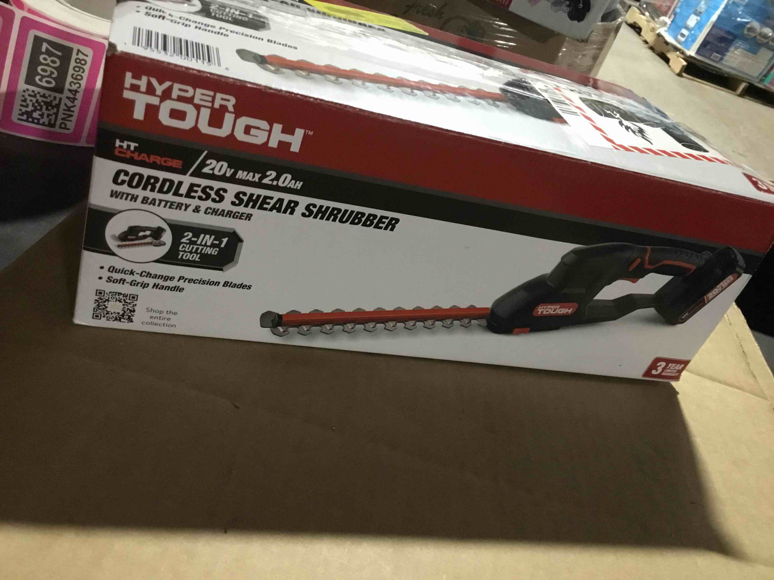 hyper tough 20v cordless 5  shear/ 9  shrubber  with battery and charger; ht13-401-003-02
