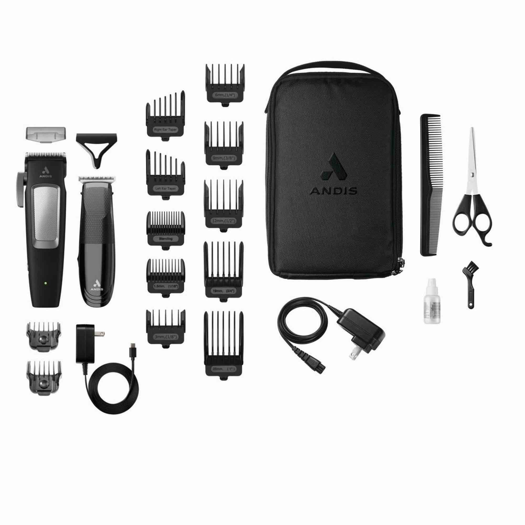 Andis inCred Clipper & Cordless T-Blade Lithium Trimmer Kit - 23pc