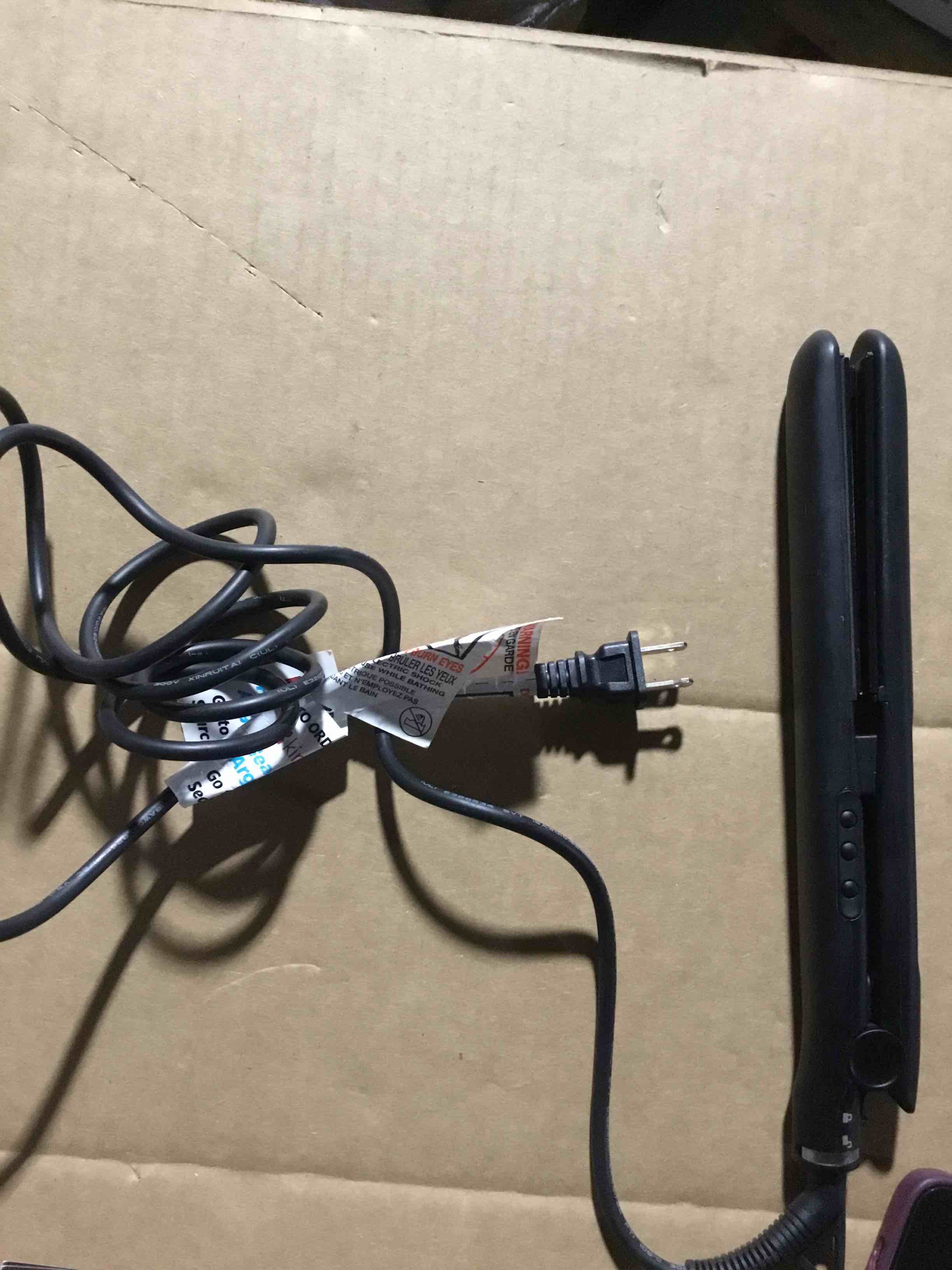 Condition photo showing As Is for Kim Kimble 1” Conditioning Vapor Infused Flat Iron – Special Ceramic Dual Heat Setting  Strengthens & Adds Volume to Hair – Argan Oil & Wheat Protein Solution Included – Independent Vapor on/off