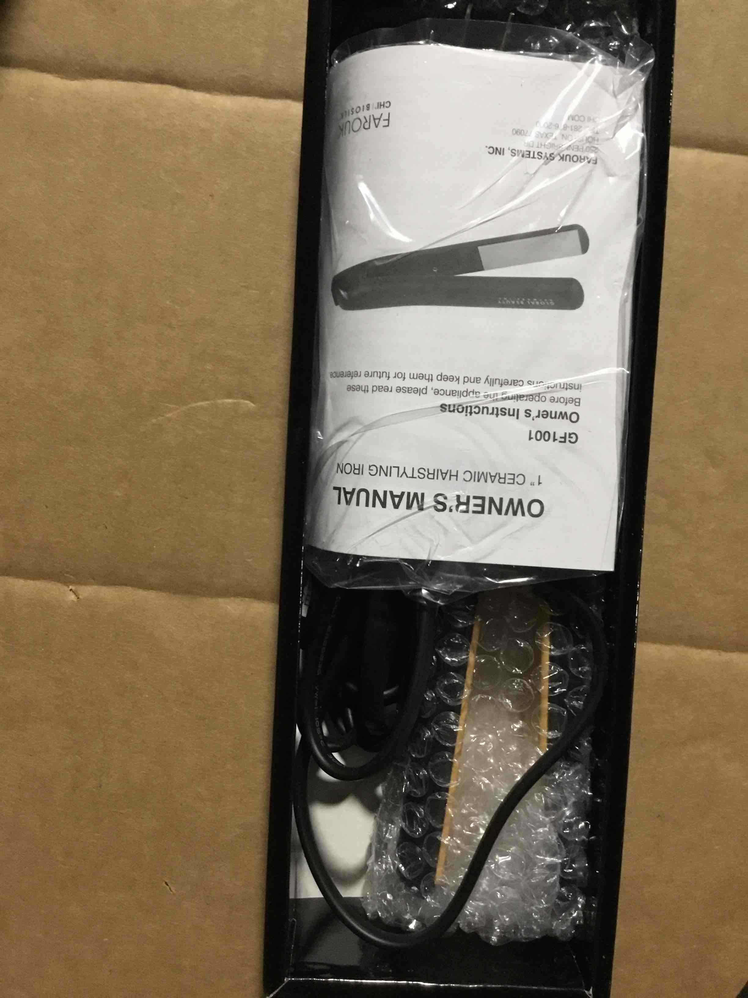 Condition photo showing New/Like New for Chi Original Ceramic Hairstyling 1 Iron  Black