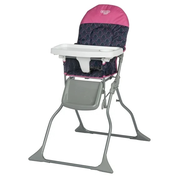 cosco kids simple fold high chair, pink
