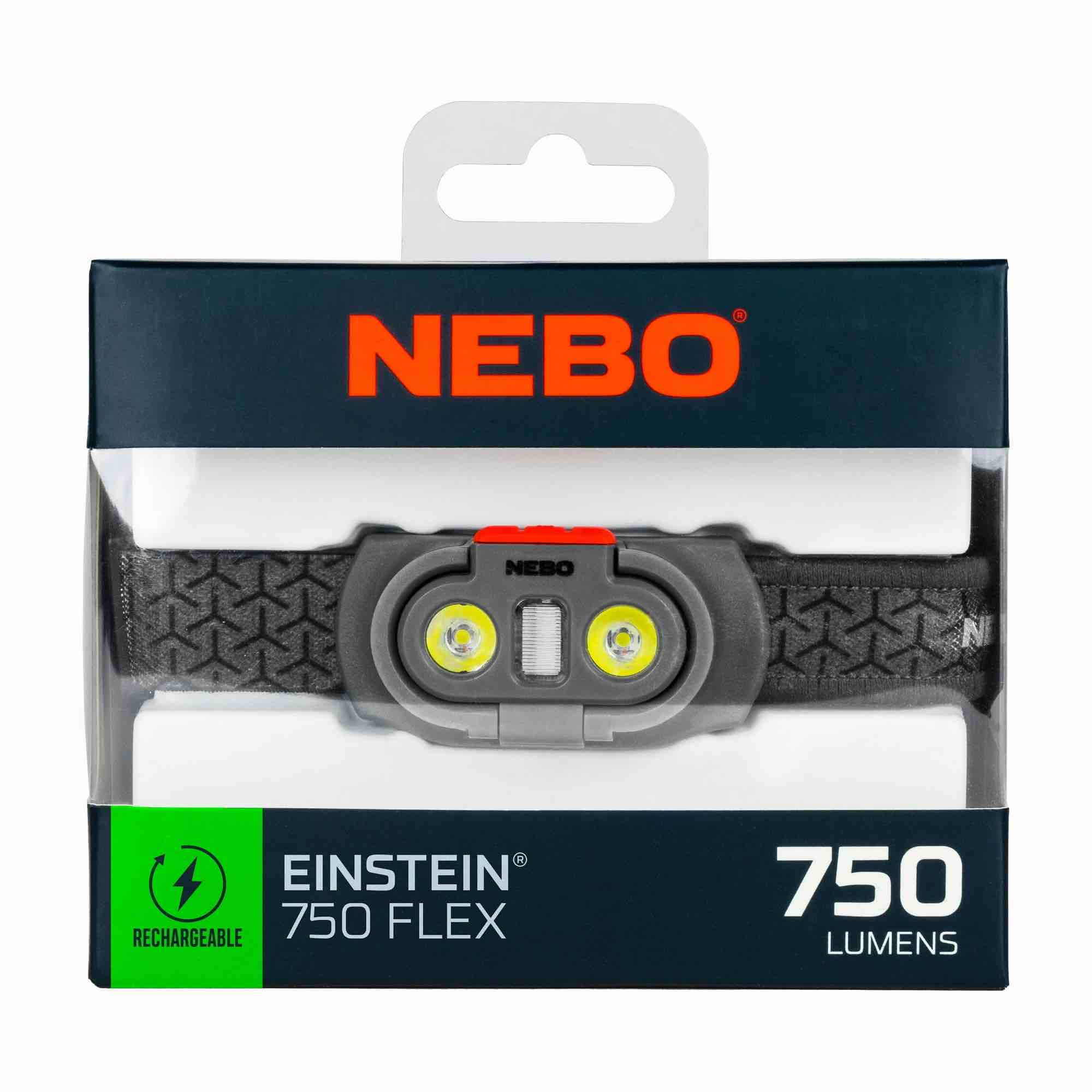 nebo einstein 750 lumen led gray flex headlamp