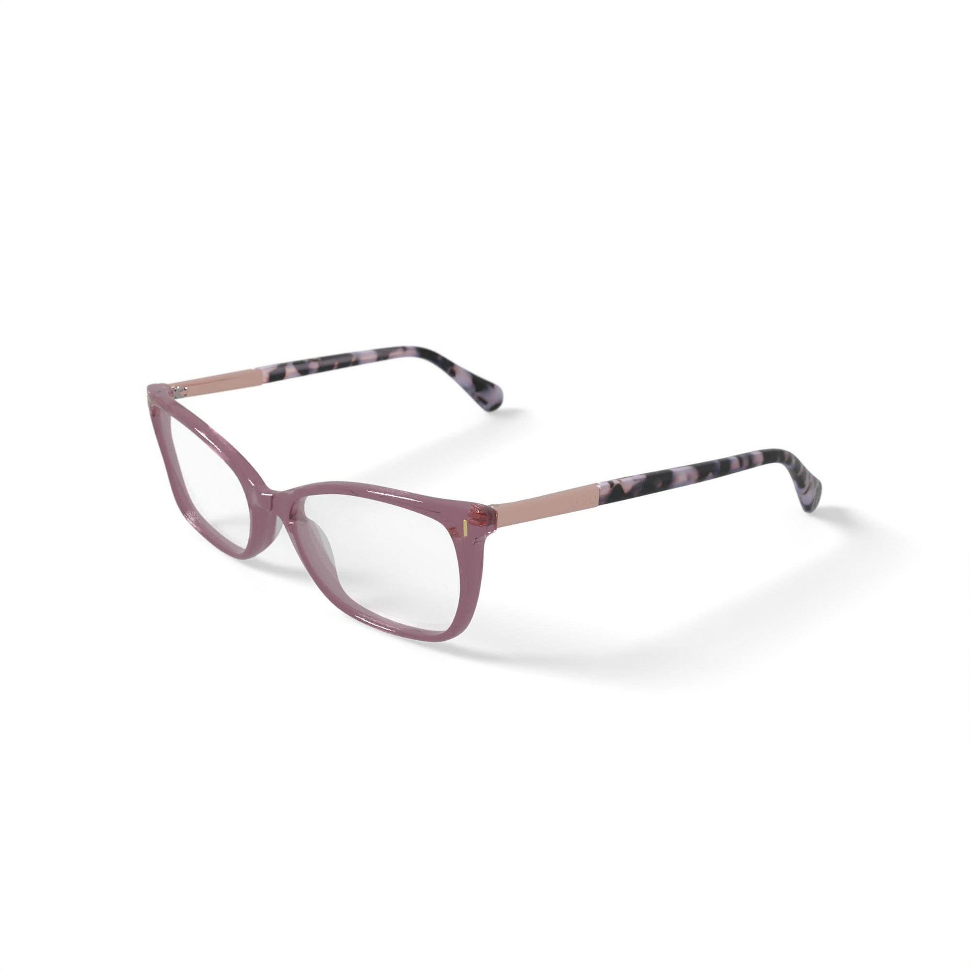 True Religion Women's T024 Rectangular Prescription Eyeglasses with Case, Crystal Pink