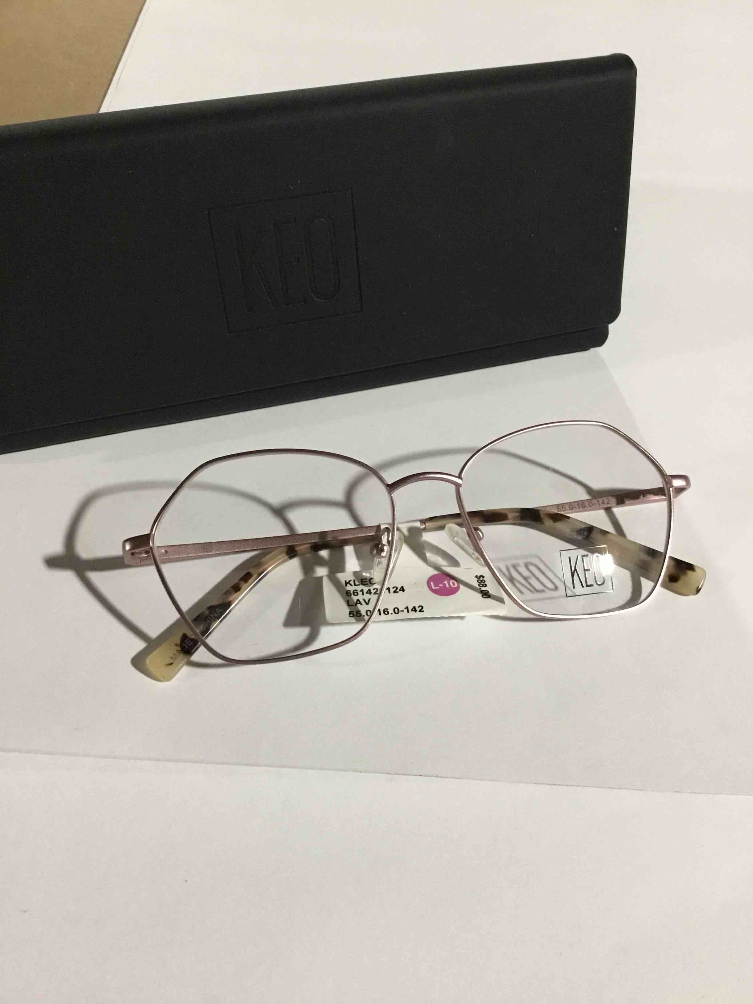 Condition photo showing New/Like New for Keo Women’s Kleo Oversized Prescription Eyeglasses with Case, Purple
