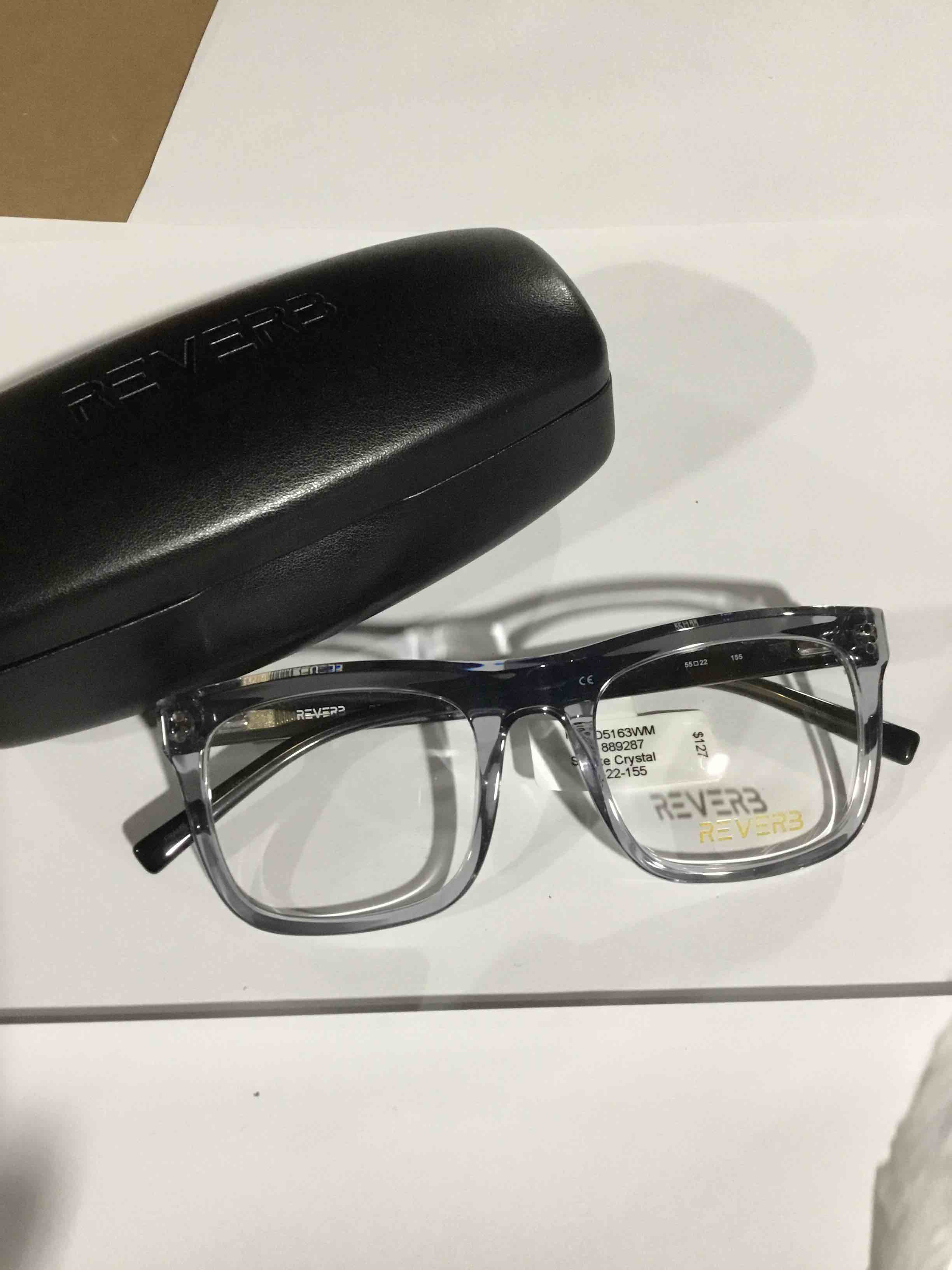 Condition photo showing New/Like New for Reverb Women's RVLO6018 Prescription Eyeglasses with Case, Crystal