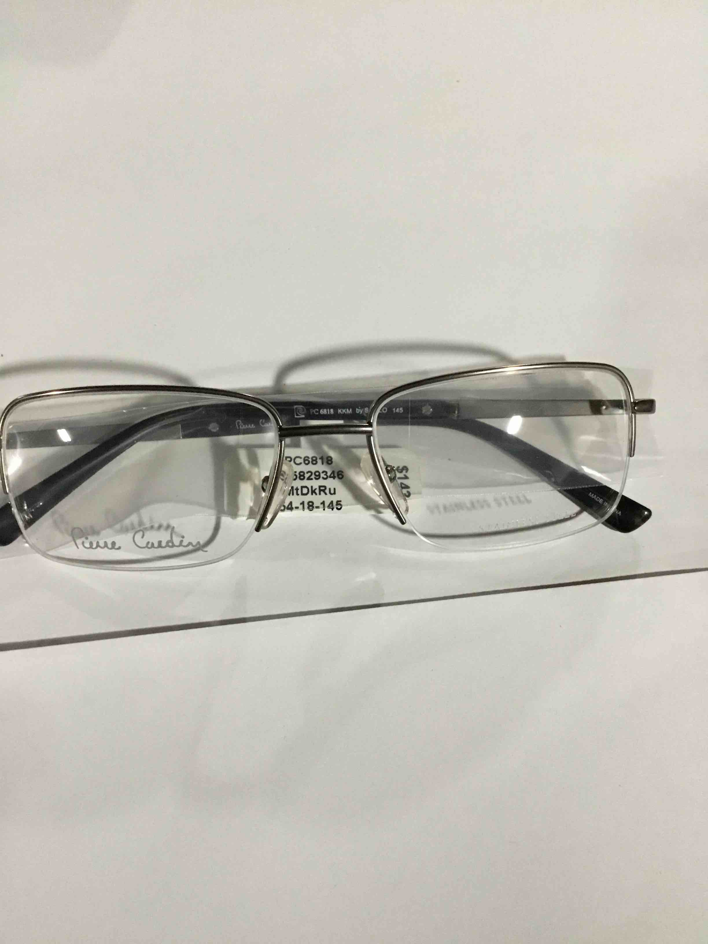 Condition photo showing New/Like New for Pierre Cardin P.C. 6818 KKM Men's Glasses Silver Size 54 - Free Lenses - HSA/FSA Insurance - Blue Light Block Available