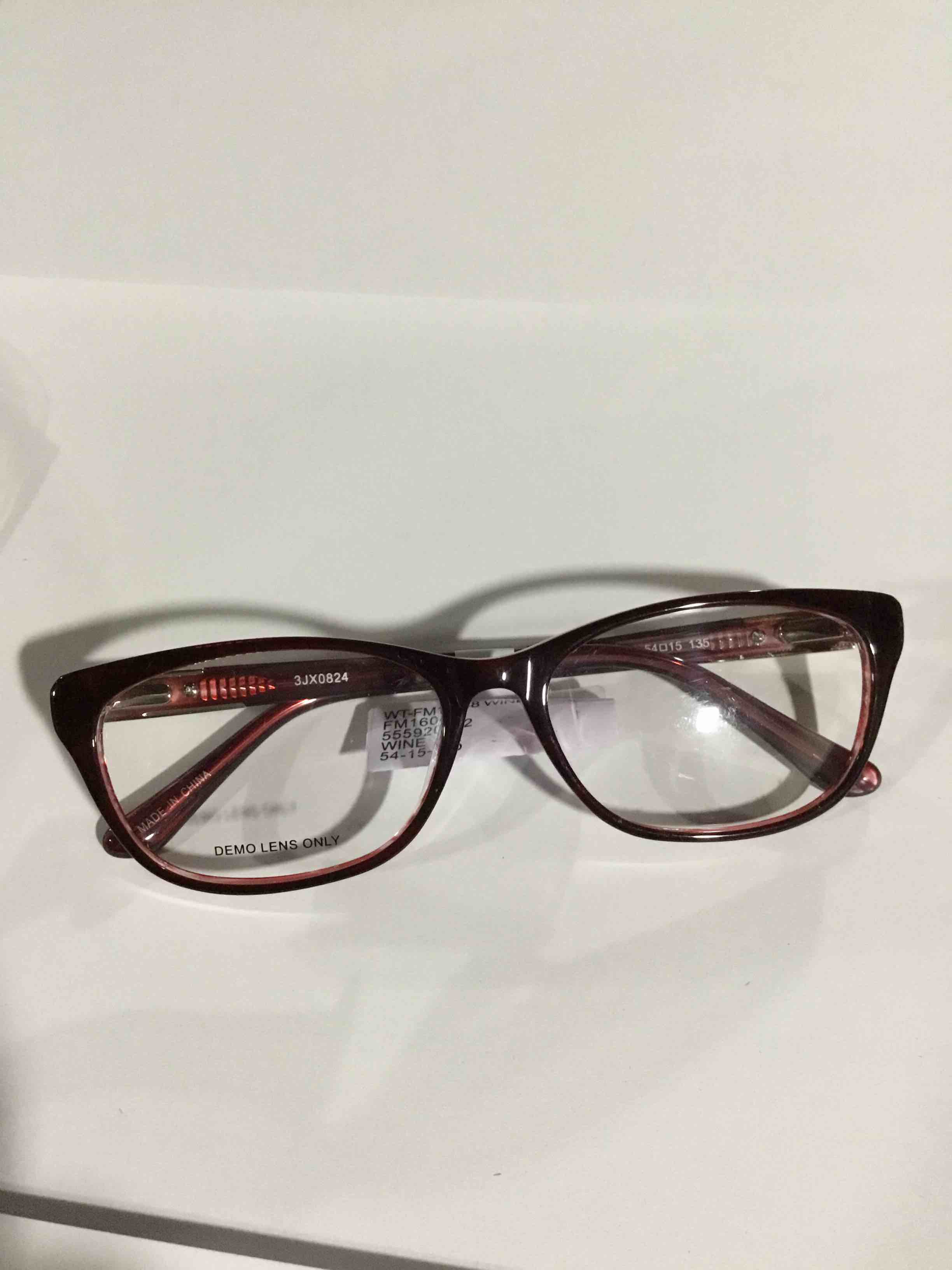 Condition photo showing New/Like New for Designer Looks for Less Women's Prescription Glasses, DLFL FM16048 -- Wine