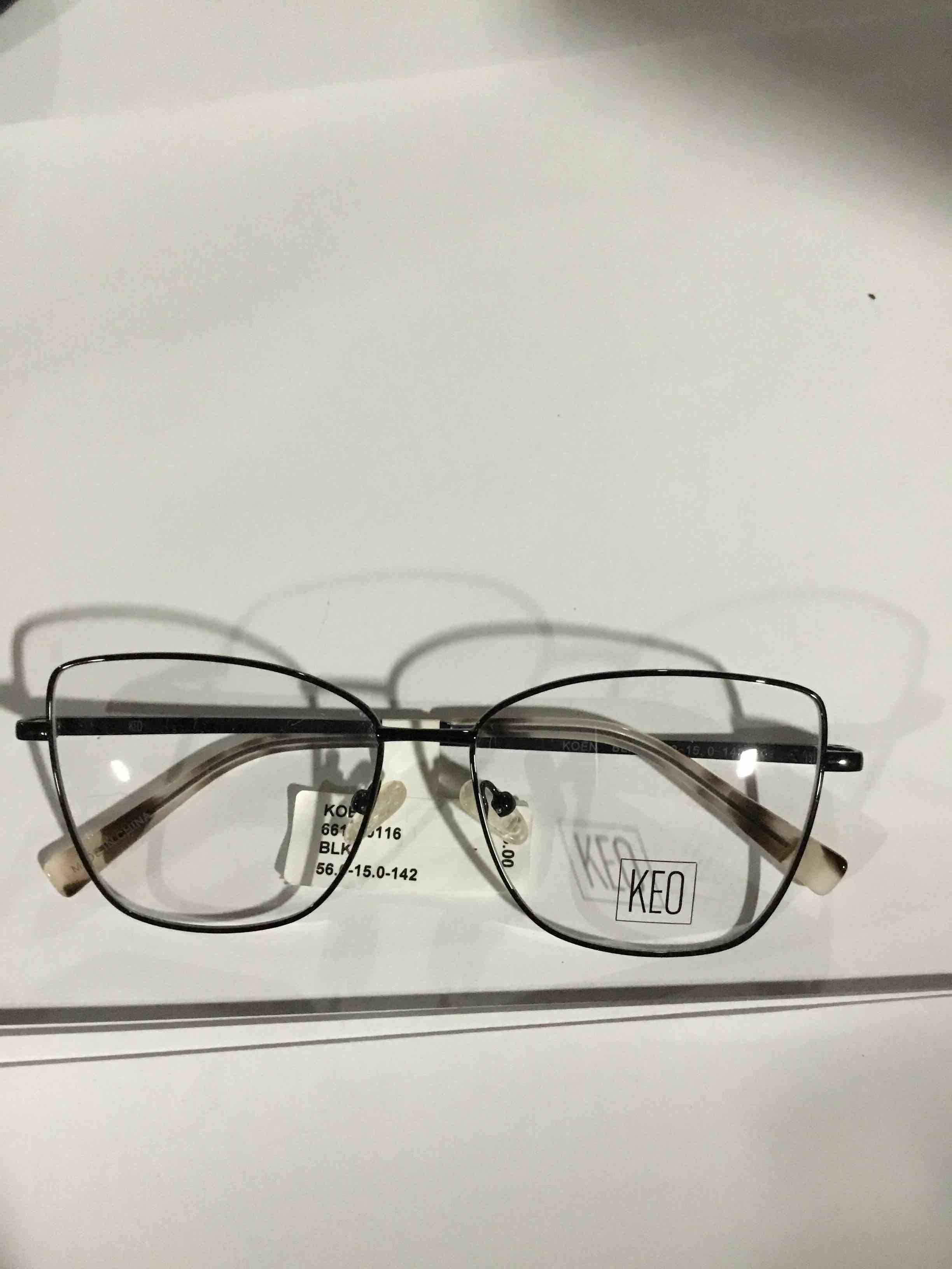 Condition photo showing New/Like New for Keo Women's Koen Cat Eye Prescription Eyeglasses with Case, Black