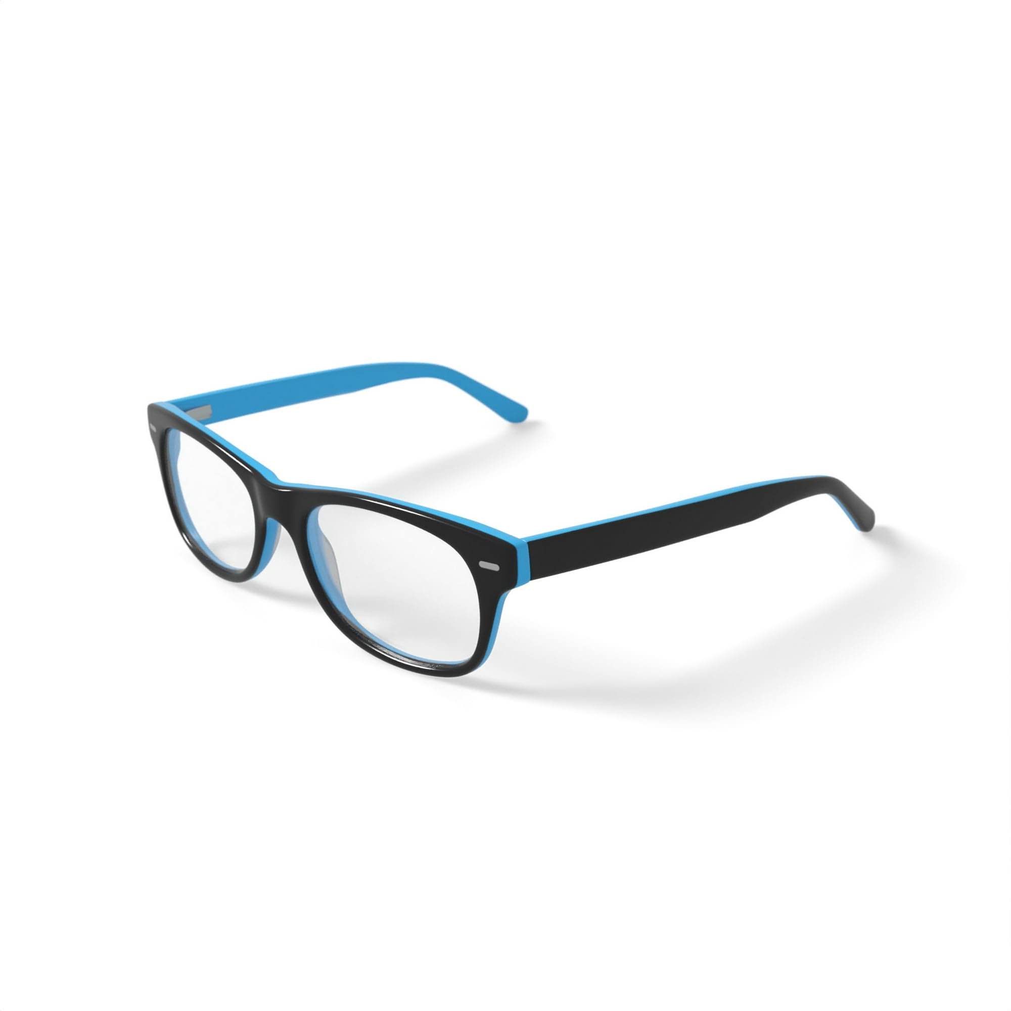 Walmart Women's FM19011 Square Prescription Eyeglasses with Case, Black/Blue