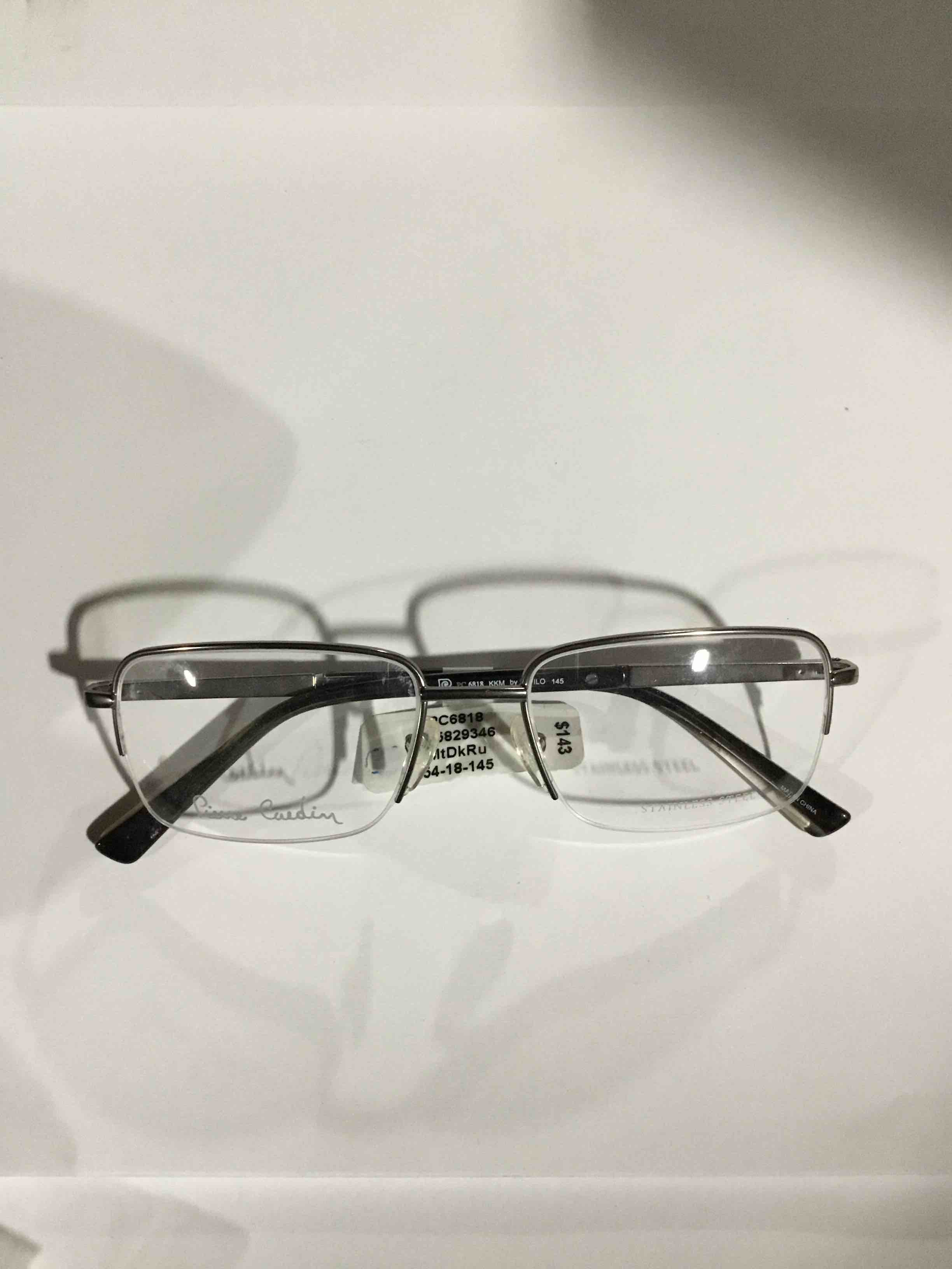 Condition photo showing New/Like New for Pierre Cardin P.C. 6818 KKM MATT DARK RUTHENIUM STRIPED BLACK 54/18/145 MAN Eyewear Frame