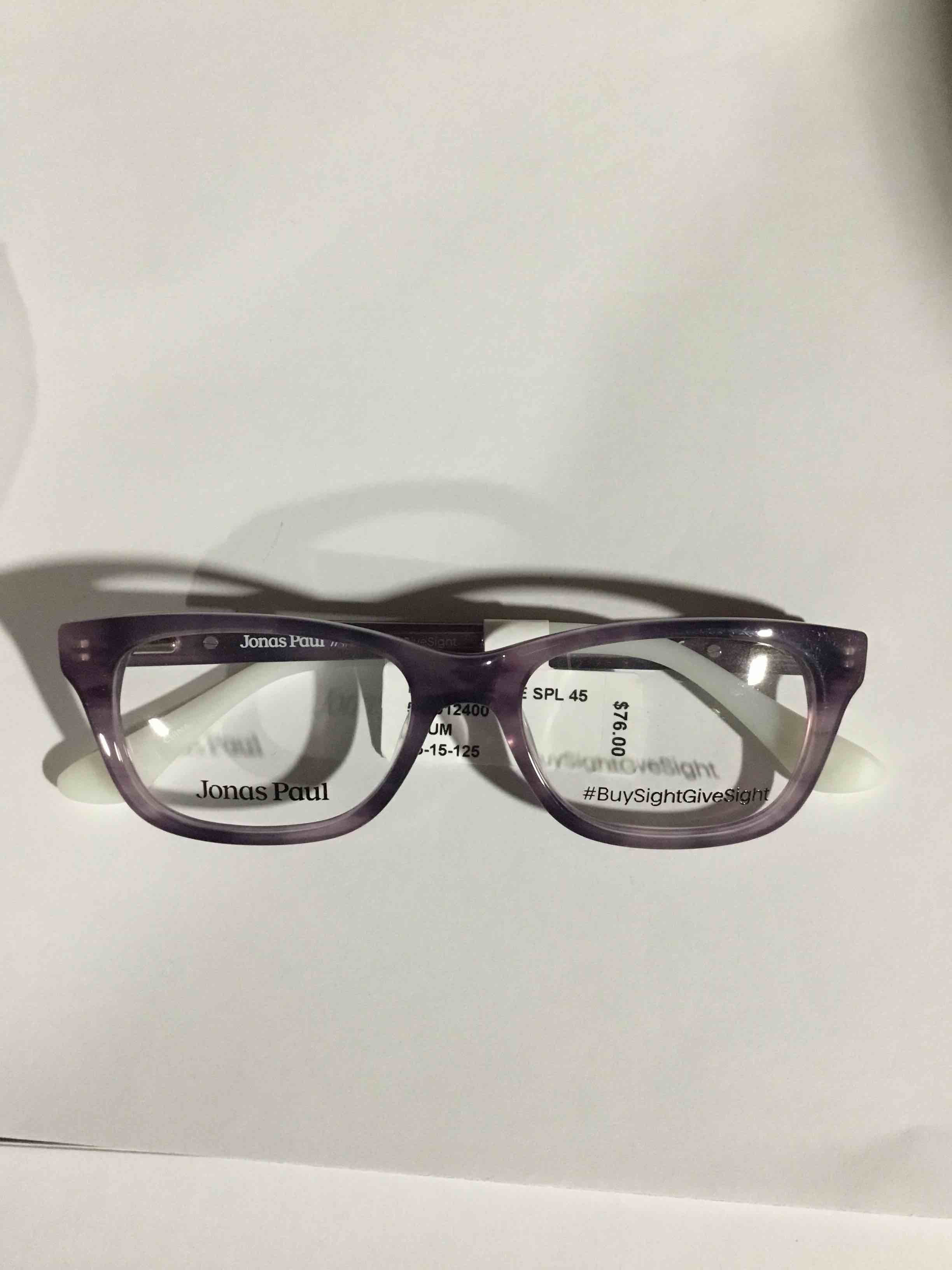 Condition photo showing New/Like New for JONAS PAUL KIDS MILES / MADDIE EYEGLASS FRAMES DEMO PLUM 45-15-125 NEW