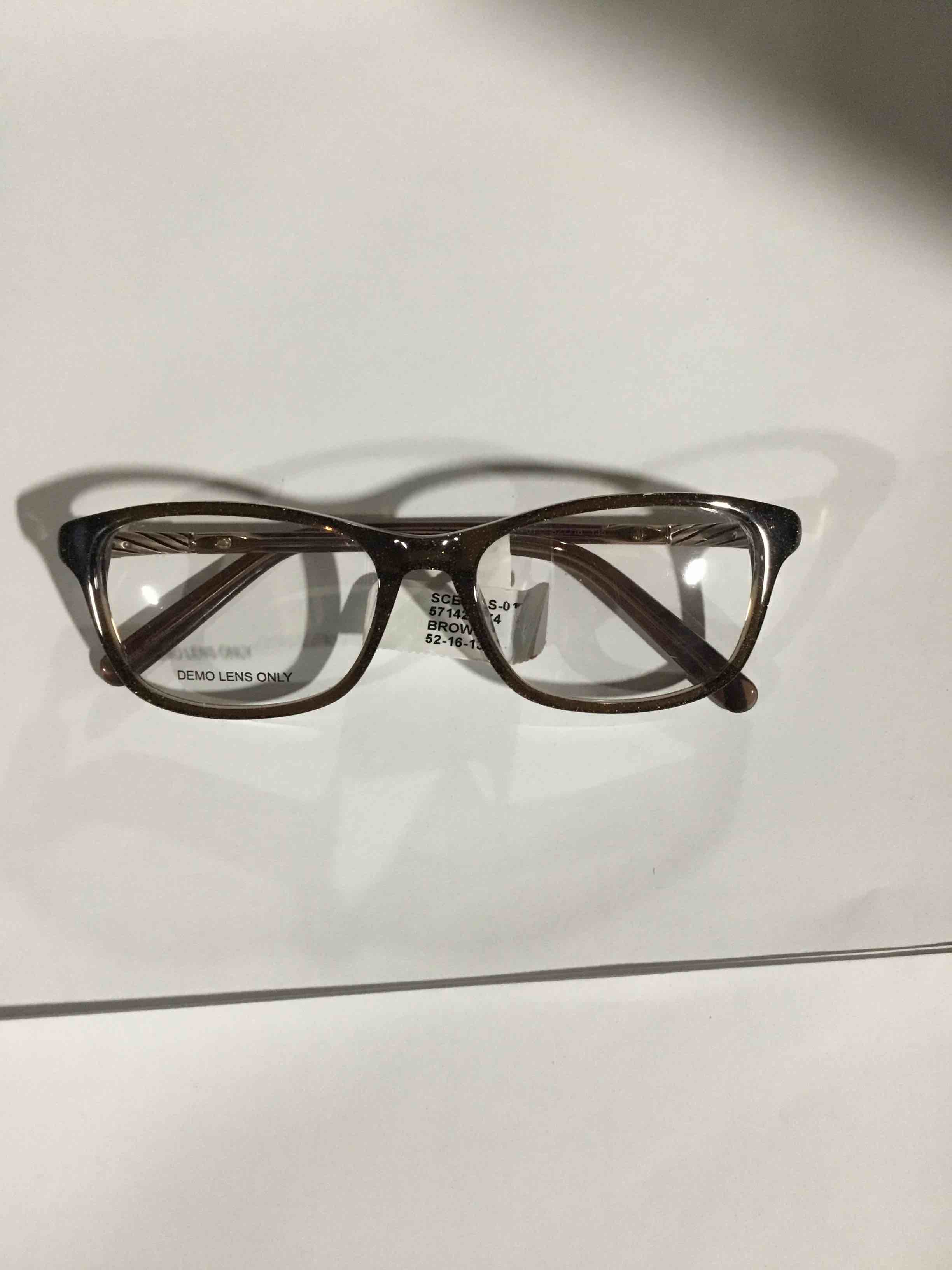 Condition photo showing New/Like New for Walmart Women's SCB20AS-01 Rectangular Prescription Eyeglasses with Case, Brown