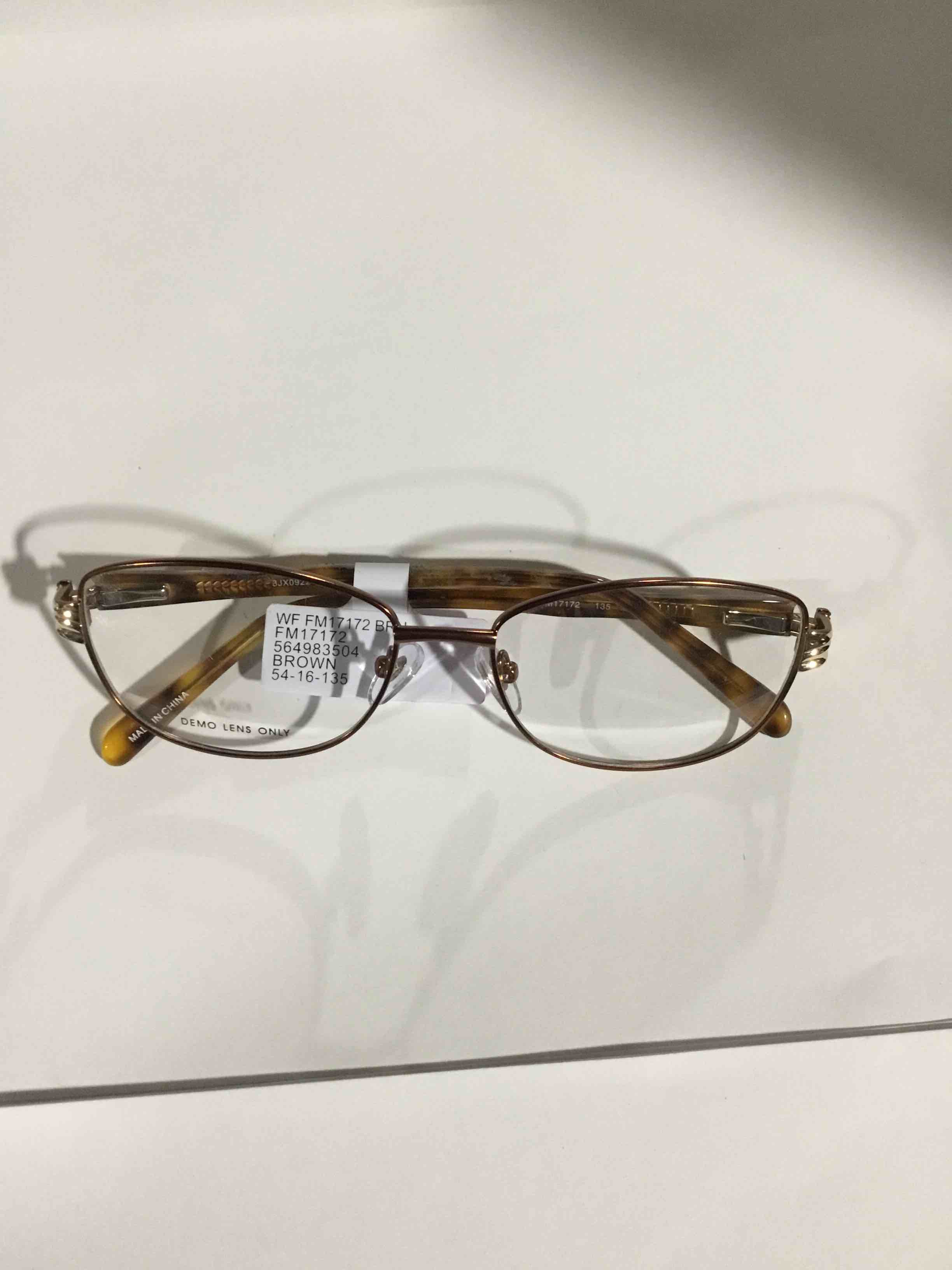 Condition photo showing New/Like New for 3JX0918 FM17172 BRN Brown Oval Womens Full Rim Eyeglasses Frames 54-16-135