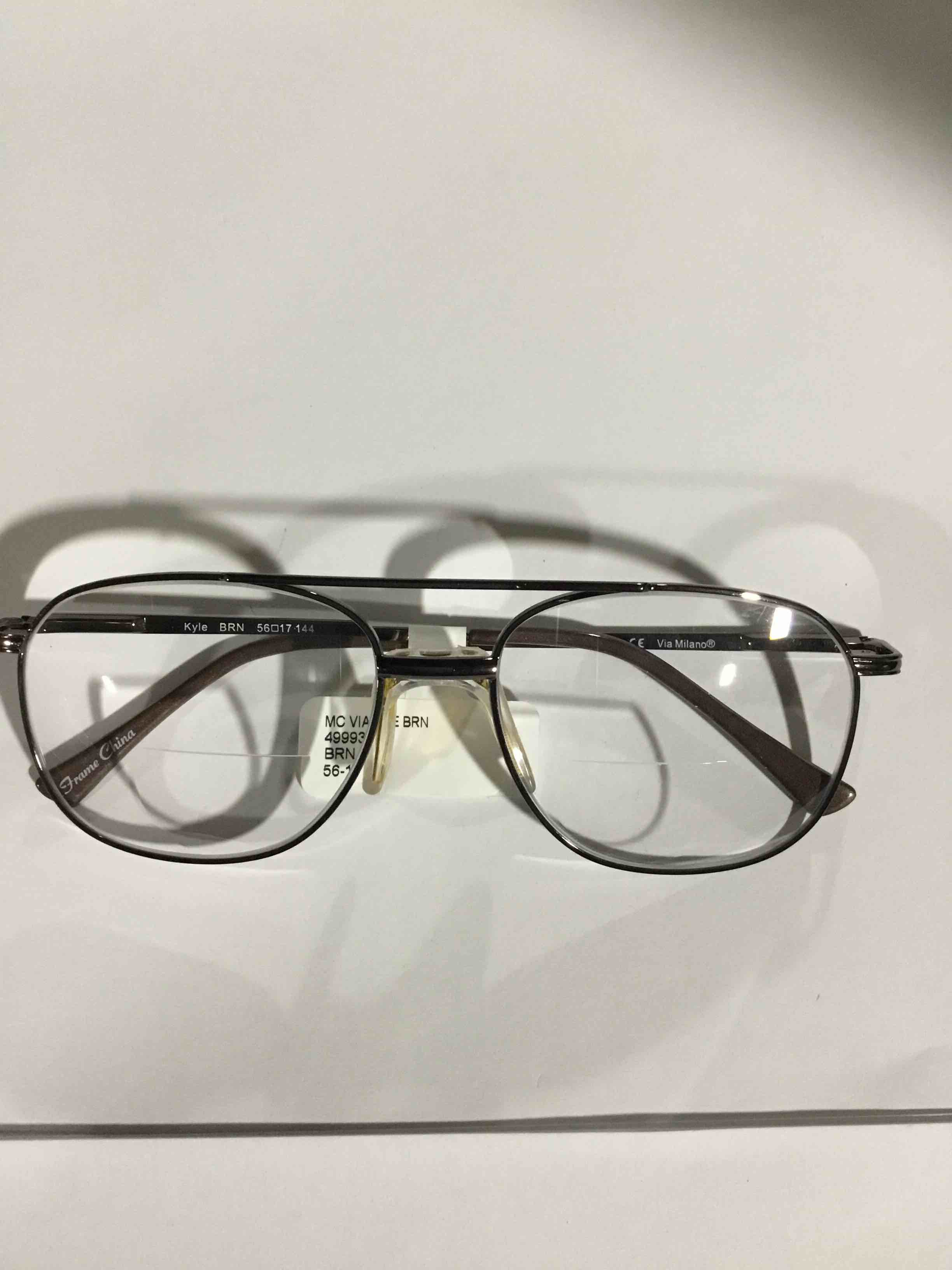 Condition photo showing New/Like New for Via Milano Mens Prescription Glasses, Kyle Brown