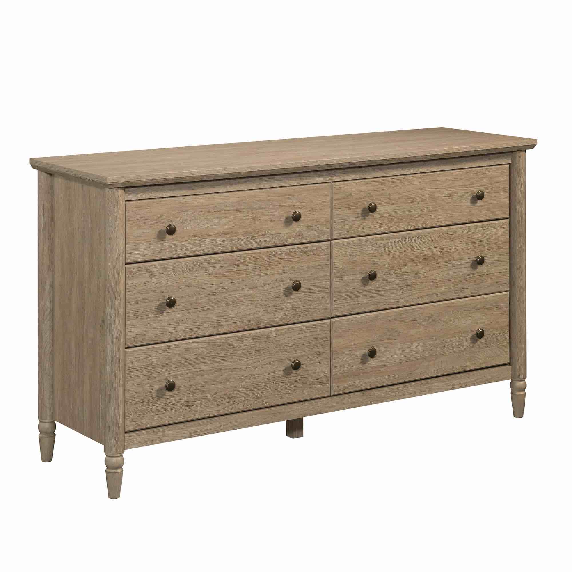 my texas house monroe 6-drawer dresser, brushed oak finish
