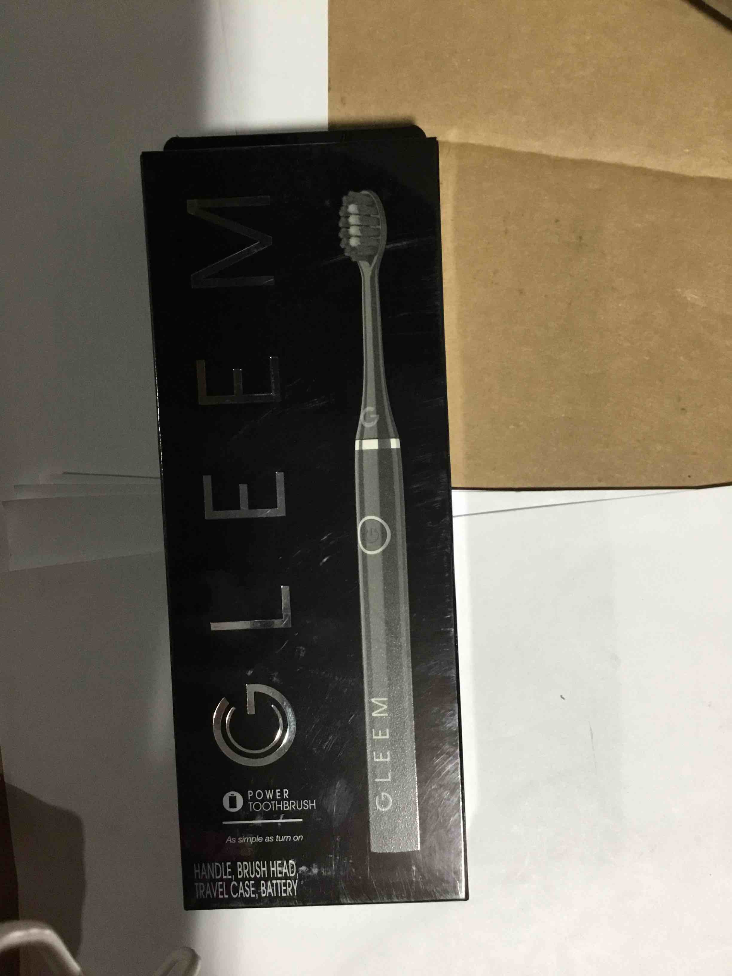 View eko video GLEEM Gleem Battery Toothbrush, Full Head, Soft, Black, 1 Count, for Adults & Children 3+