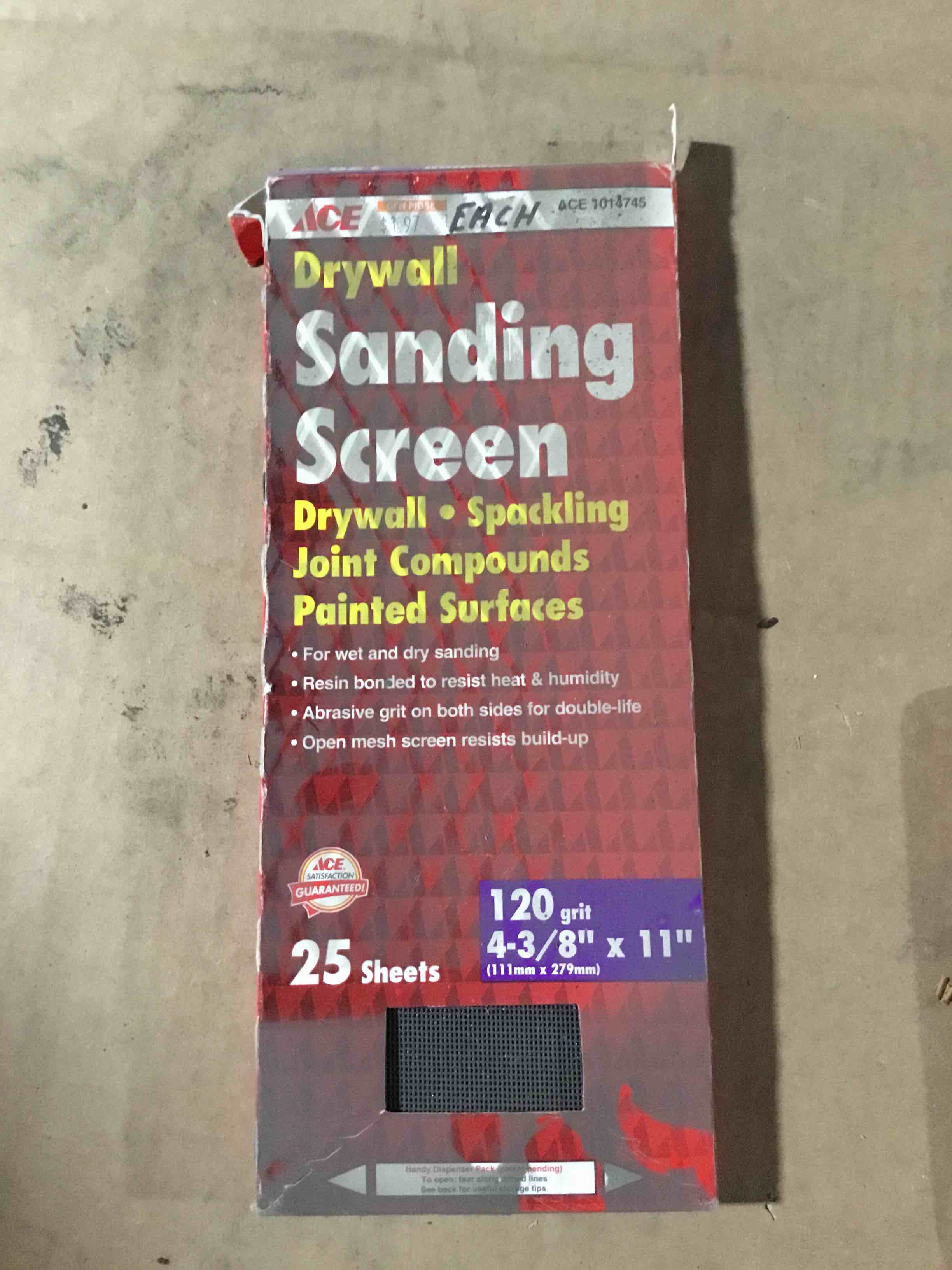 ALI INDUSTRIES 4258 25CT 4-1/4x11-1/4 120Grit