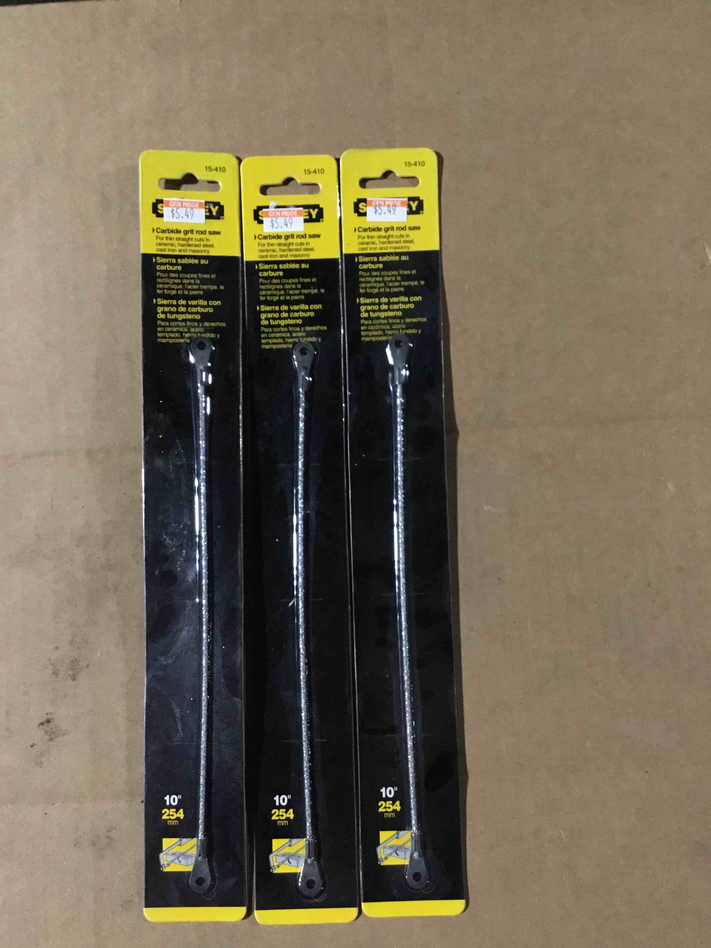 STANLEY CARBIDE GRIT ROD SAW BLADE 10" - 2 PACK