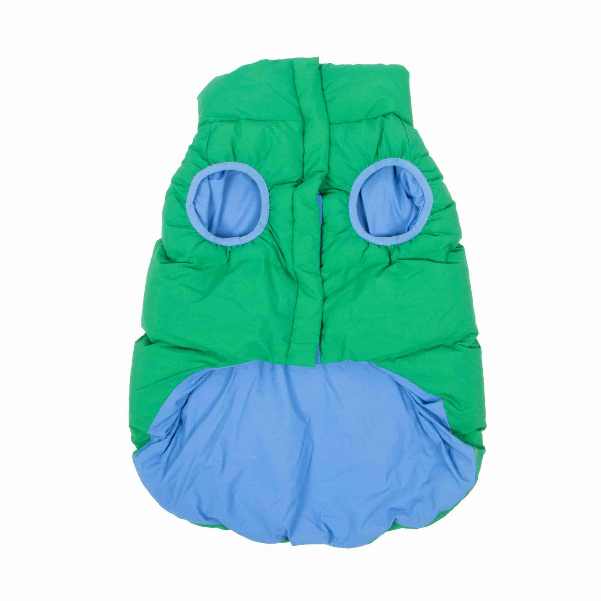 Oodles Green Quilted Puffer Bubble Hem Fall Dog Jacket, Large