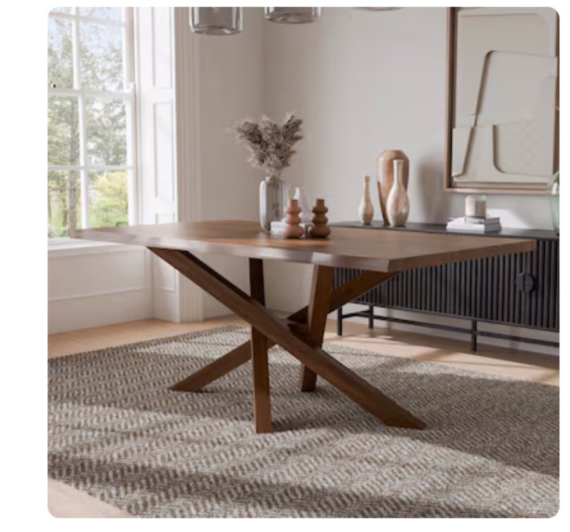 Furniture of America Shelun Rich Walnut Contemporary/Modern Wood Dining Table