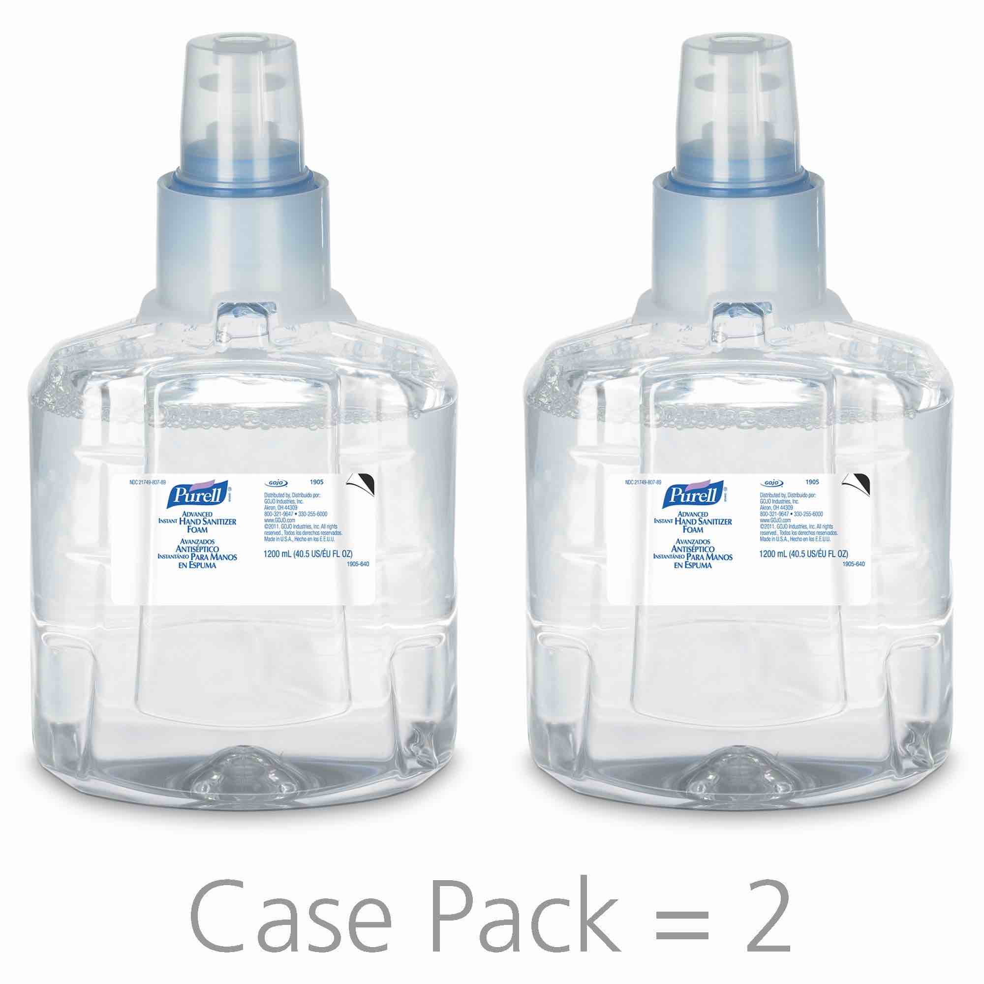 PURELL 1905-02 Advanced 1200 ml Hand Sanitizer Refill for LTX-12 Dispenser (2/Carton)