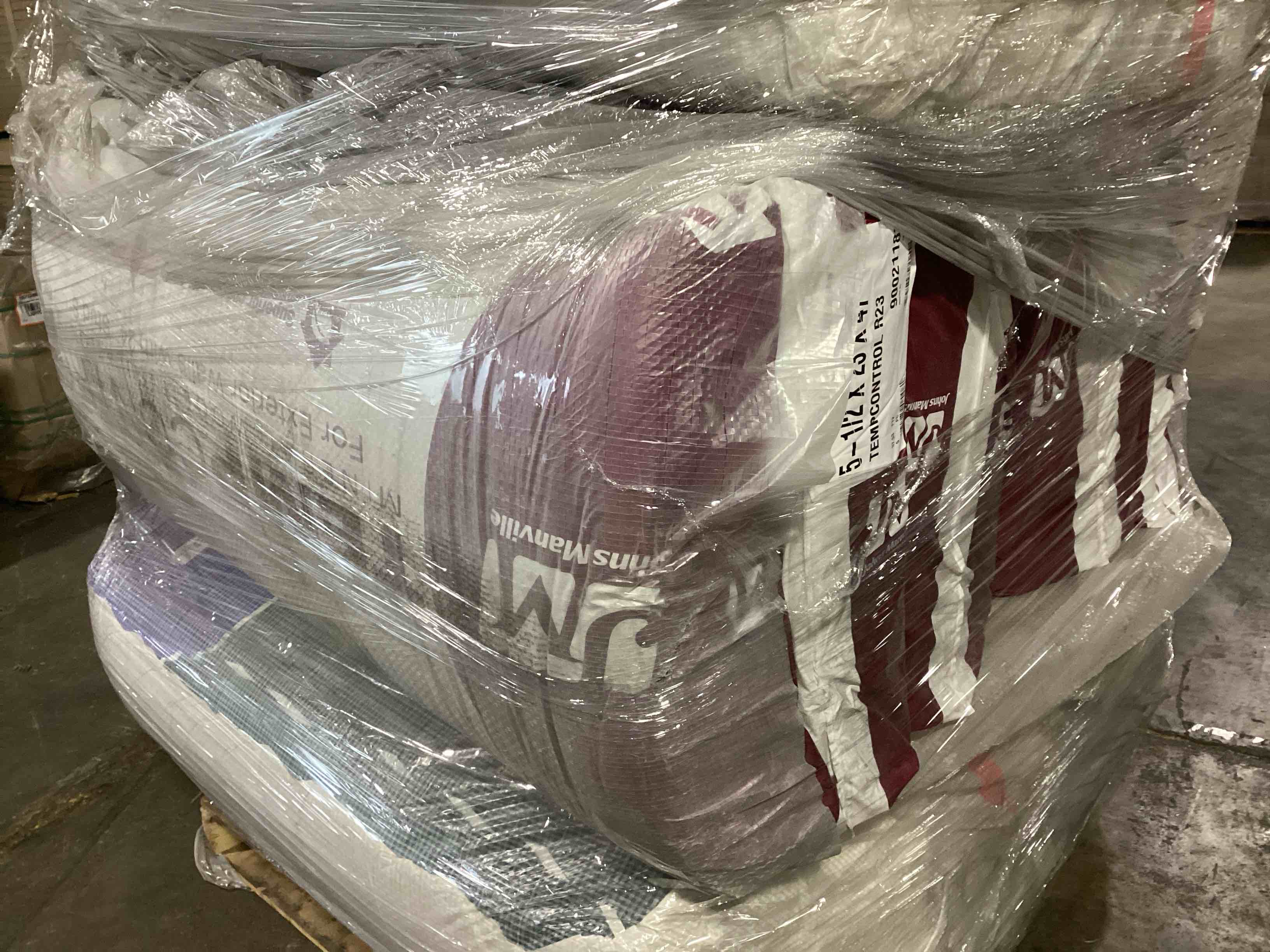 4 Bags of Johns Manville Temperature Control R23 Mineral Wool Batt Insulation, 5.5in x 23in x 47in, 5 Pieces Per Bag and 37.53 Sq.Ft. Per Bag, Your Bid Per Bag 