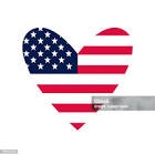 4 ok of Heart Shaped American Flag Pot Holders