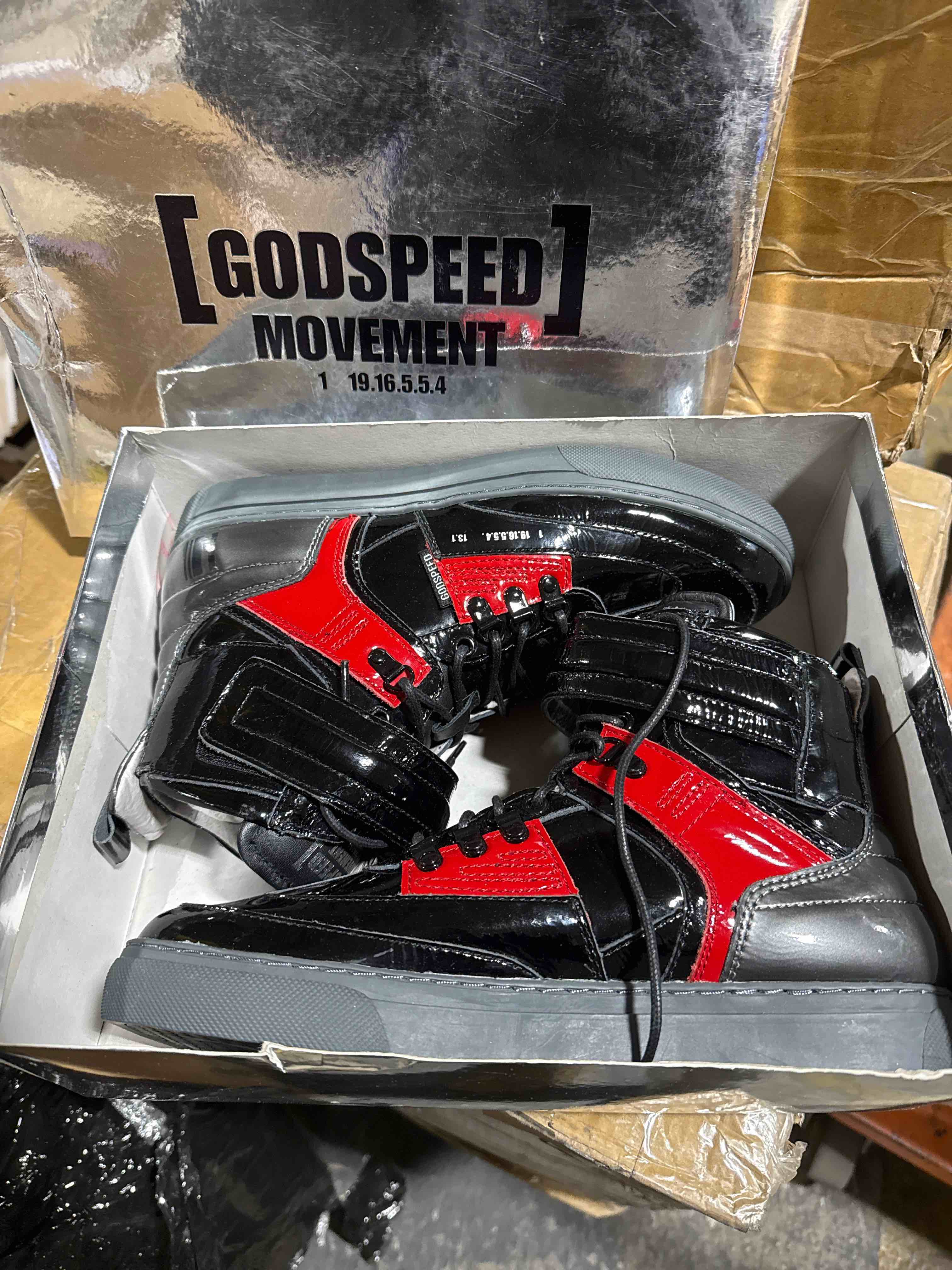 Condition photo showing Brand New for size 8.5 god speed men’s shoes 