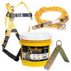 guardian 00815 rooftop safety kit - 50 ft vertical lifeline assembly | reusable temper anchor | full