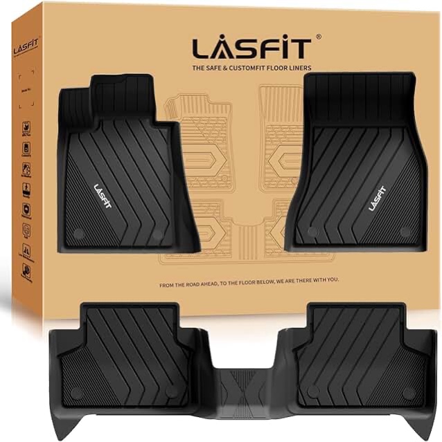 lasfit floor mats & cargo liner for bmw 5 series g30 2017-2023, custom fit tpe all weather easy to c