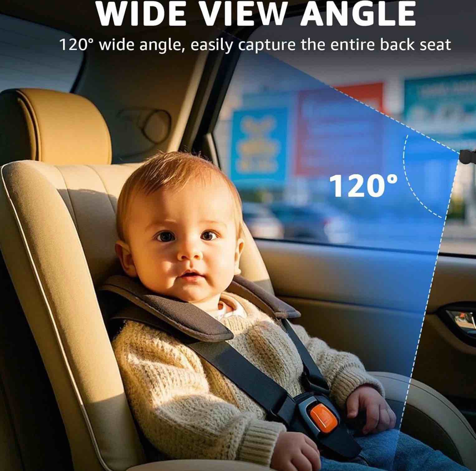 baby car camera, hd display baby car mirror with night vision feature, 4.3 inch baby car camera with monitor wide clear view, backseat camera rear facing to observe baby’s every move