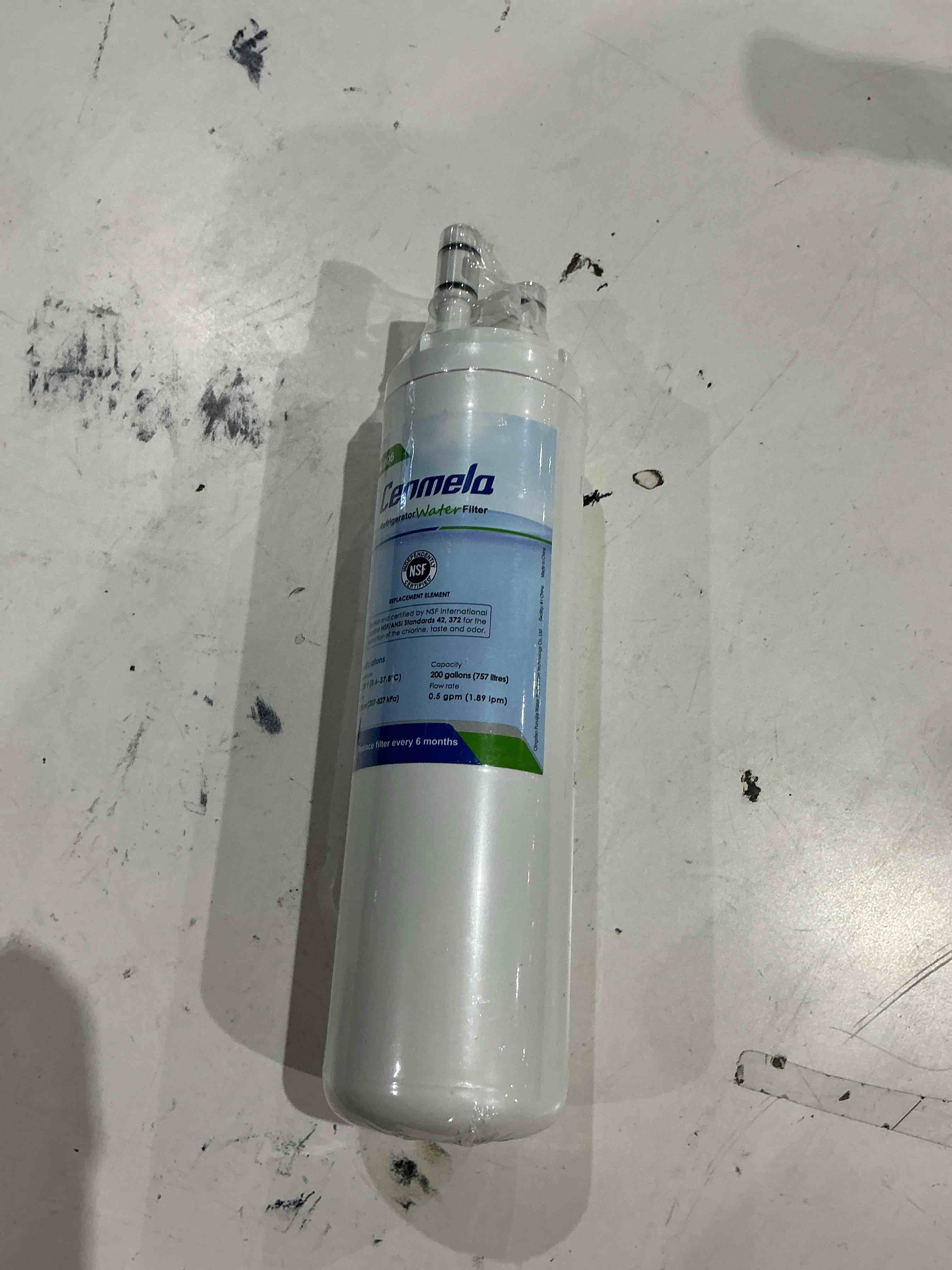 Condition photo showing New/Like New for wf3cb replacement water filter, compatible with frigidaire wf3cb, pure source 3, 706465, 242069601, 242086201, 242017800, wf425, height 9 inches, pack of 1