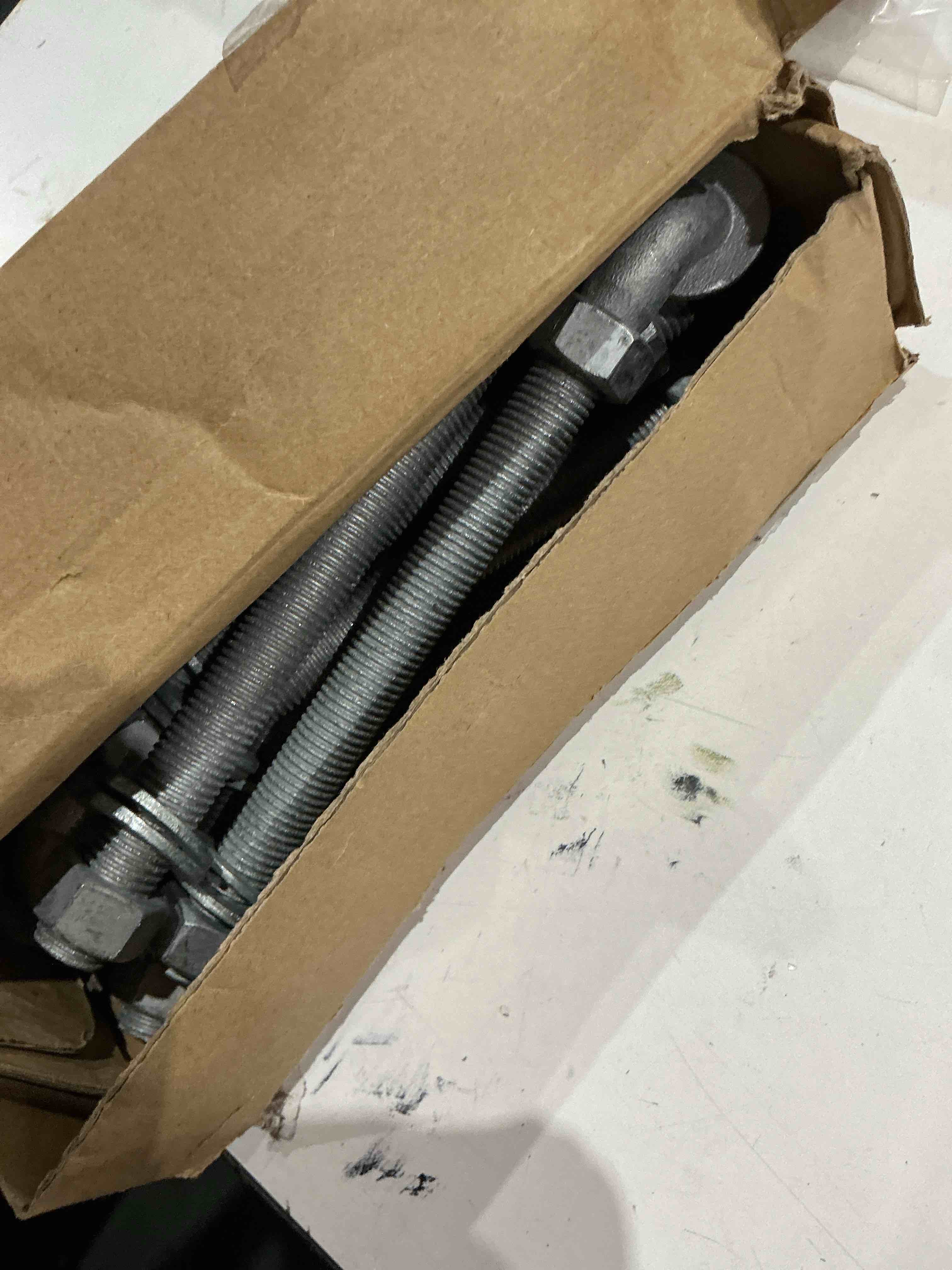 Condition photo showing Good Condition for j-bolt gate hinge, hot-dip galvanized j bolt with 5/8\" gate hinge. farm gate hinges for chain link fence mostly used in frams, back yard, frence etc. include nut washer (7\"(4pcs))