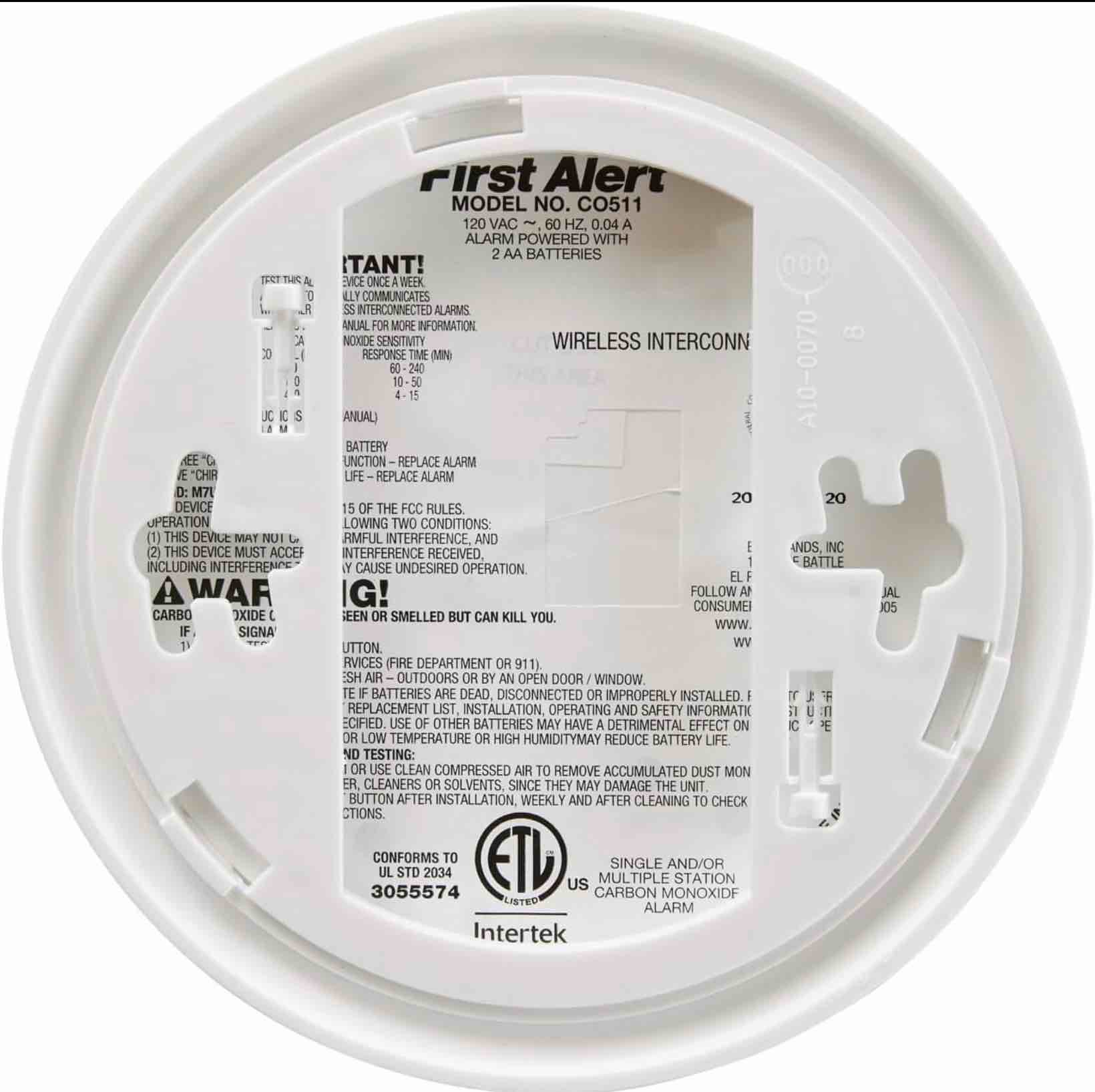 first alert brk co511 carbon monoxide (co) detector wireless interconnected with voice and location (pack of 1)