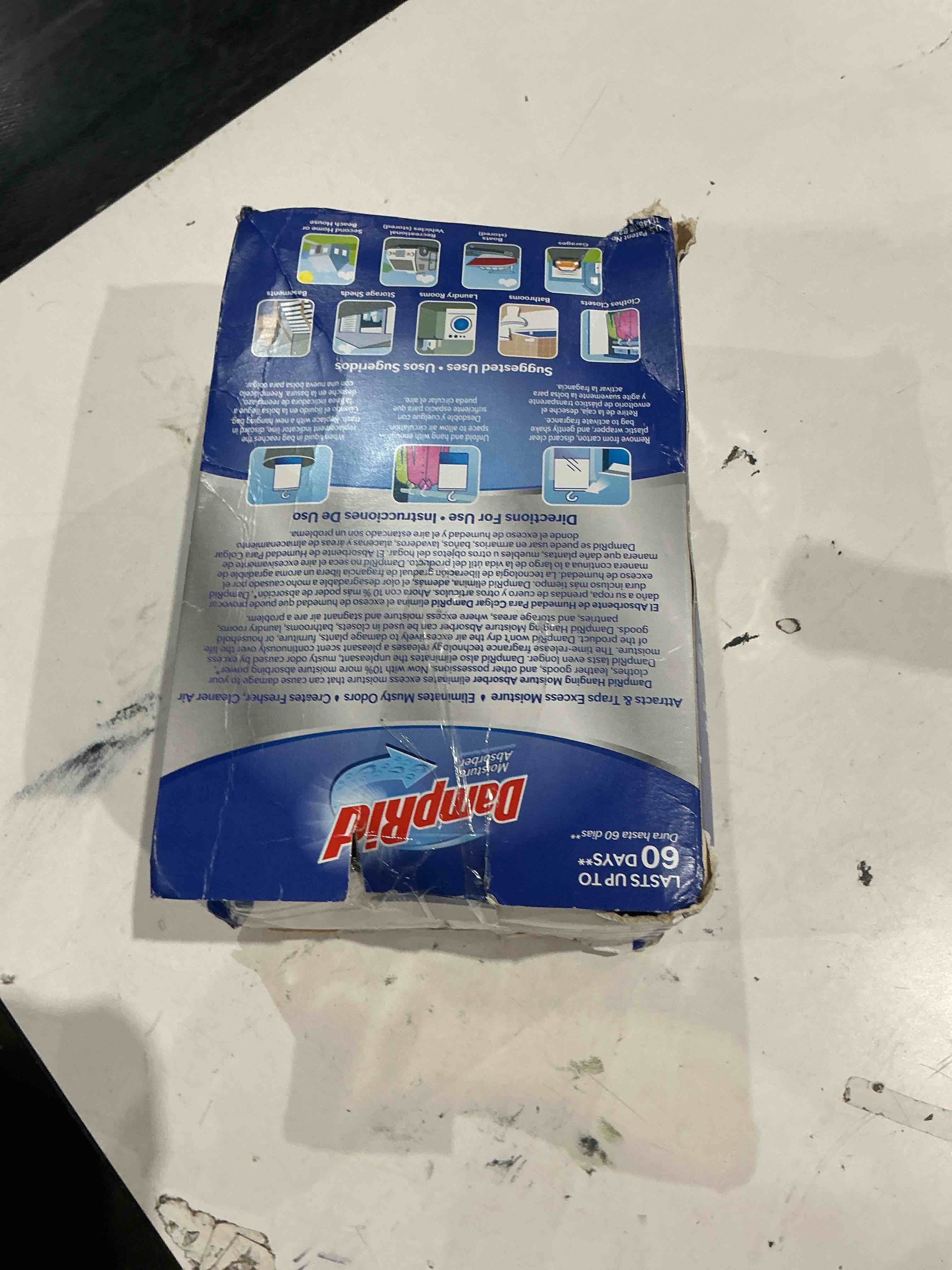 Condition photo showing As Is for damprid hngbag frsh 3pk