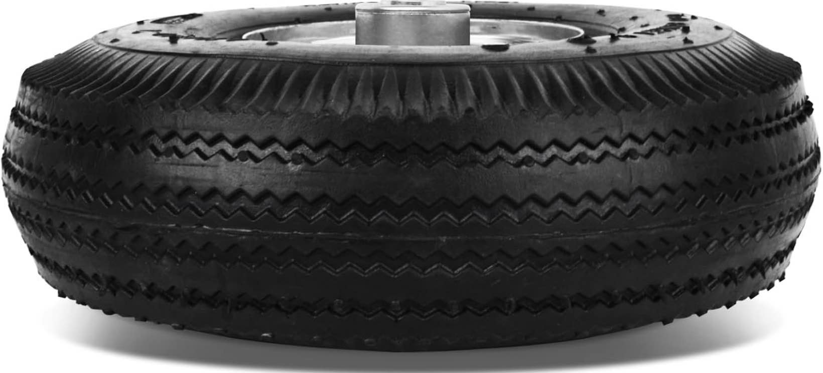 rrq 10 inch pneumatic wheel 4.10/3.50-4 tire, 10\\\" pneumatic wheels with 5/8\\\" bearings,2.2\\\" offset hub for garden cart, hand truck, lawn cart, mower (2 pack)