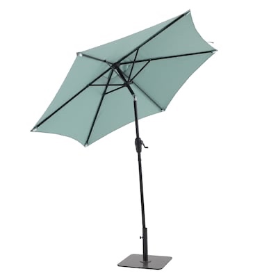 style selections 7.5-feet steel green push-button tilt market patio umbrella