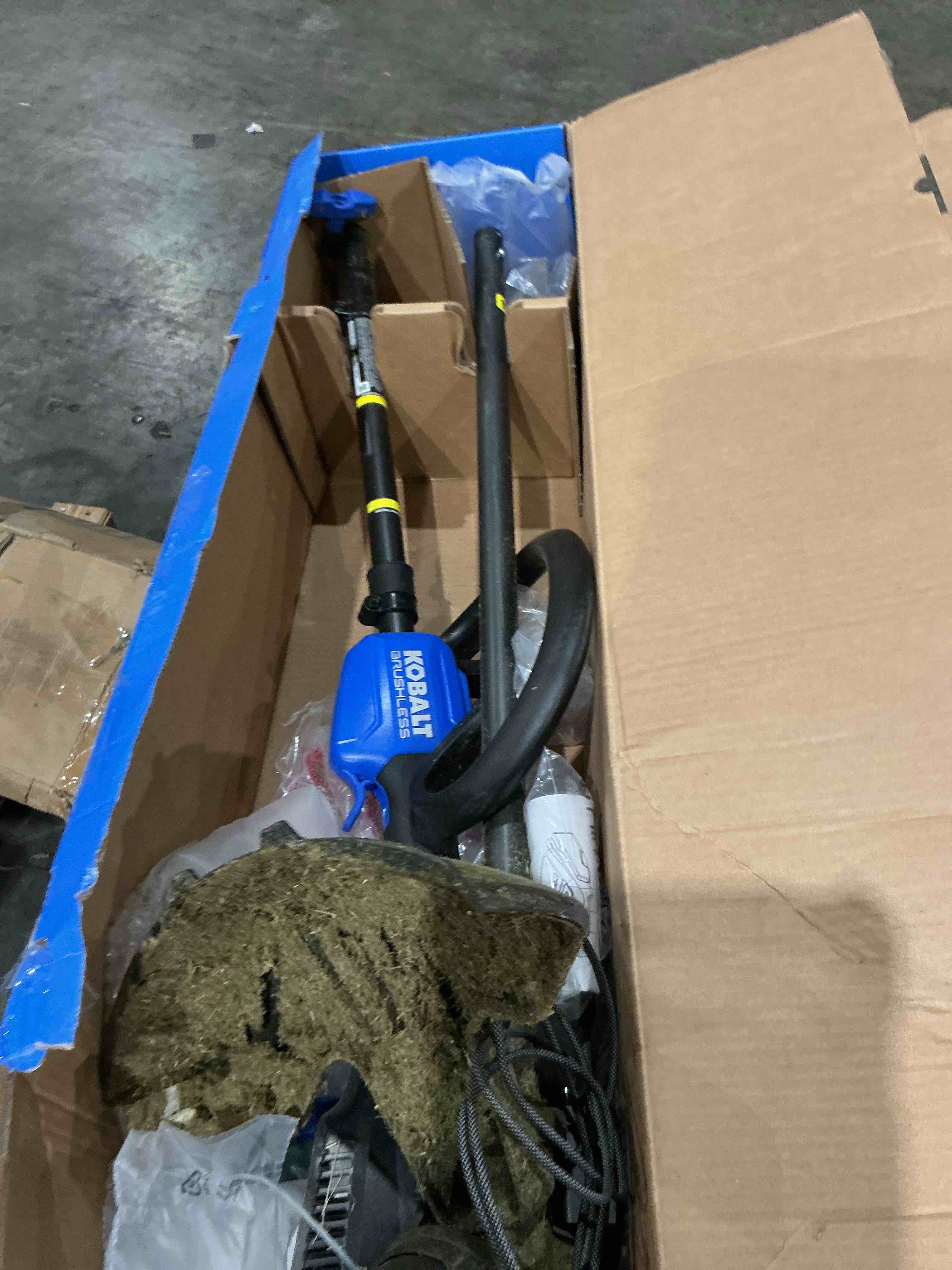 Condition photo showing As Is for not battery ))))))kobalt gen4 40-volt 15-in straight shaft attachment capable battery string trimmer edger conversion