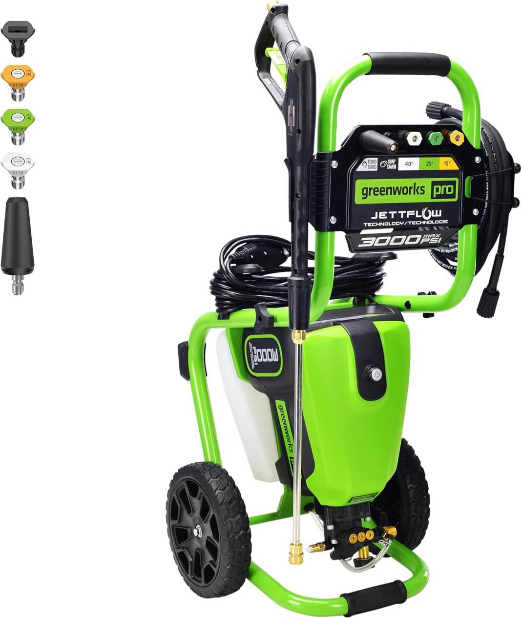 greenworks 3000 psi (2.0 gpm max) brushless electric pressure washer