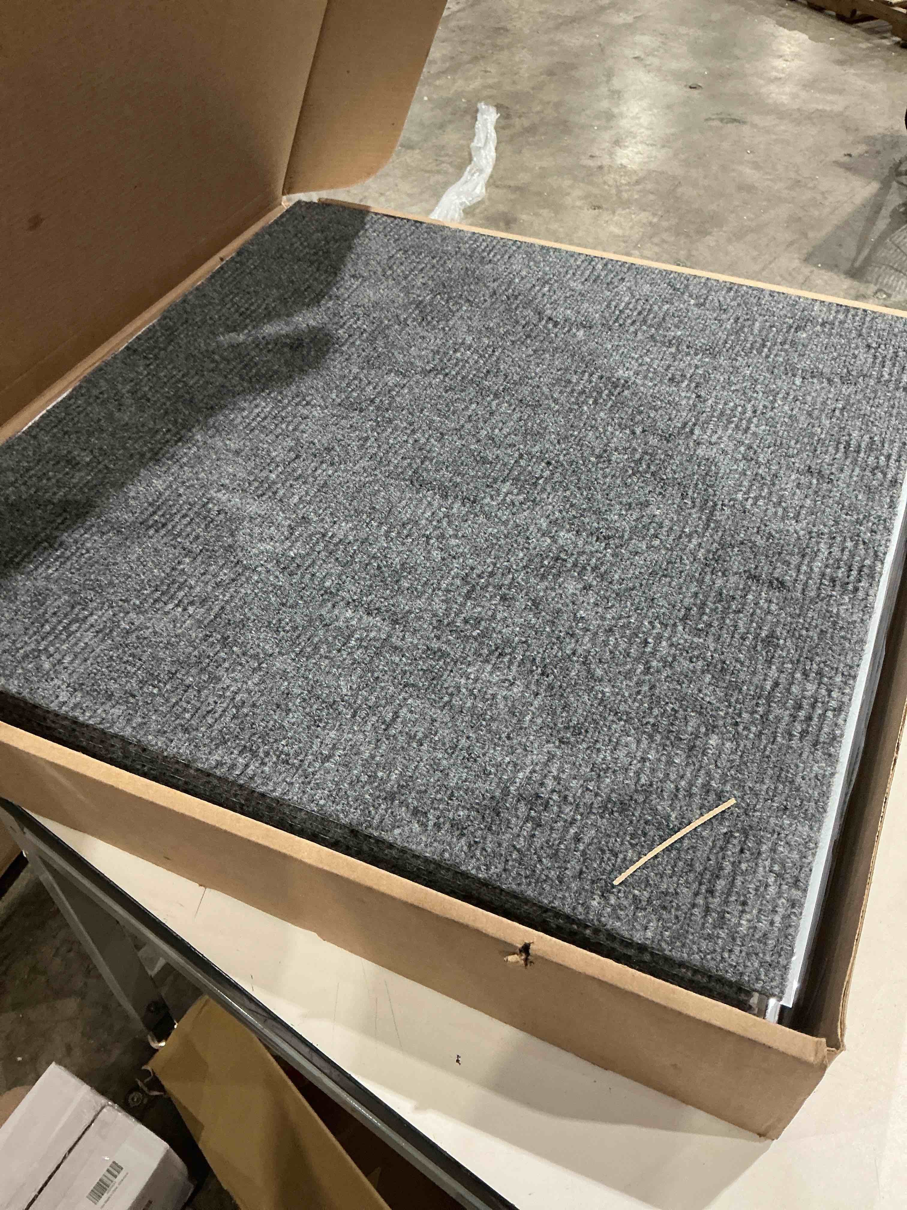 Condition photo showing Good Condition for foss 7cdmn6615pk crochet,peelnstick tilsn66 sky grey,pk15, 24"l x 24"w