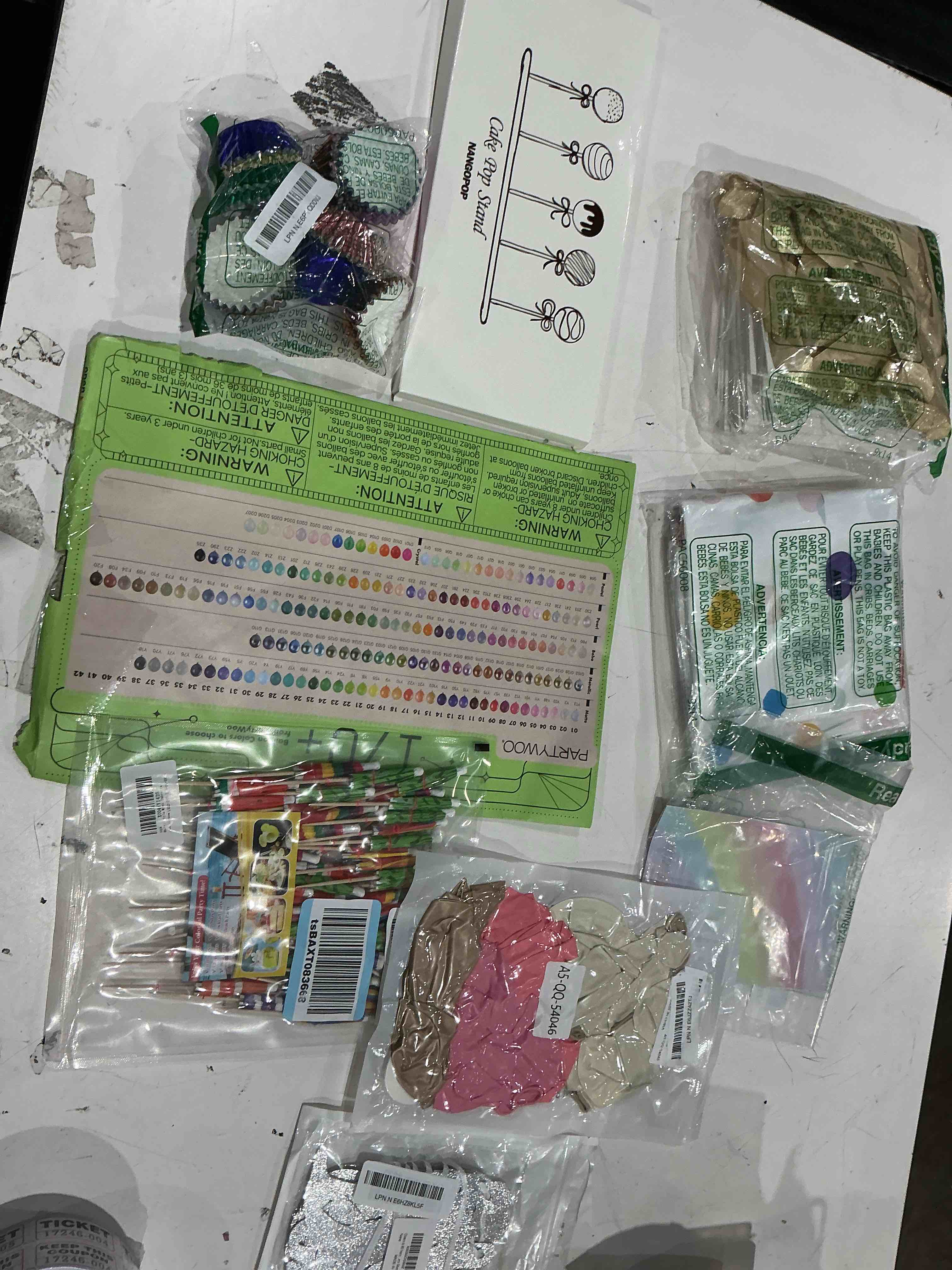 assorted celebration/decoration supplies (may include a variety of styles, colors, and themes)