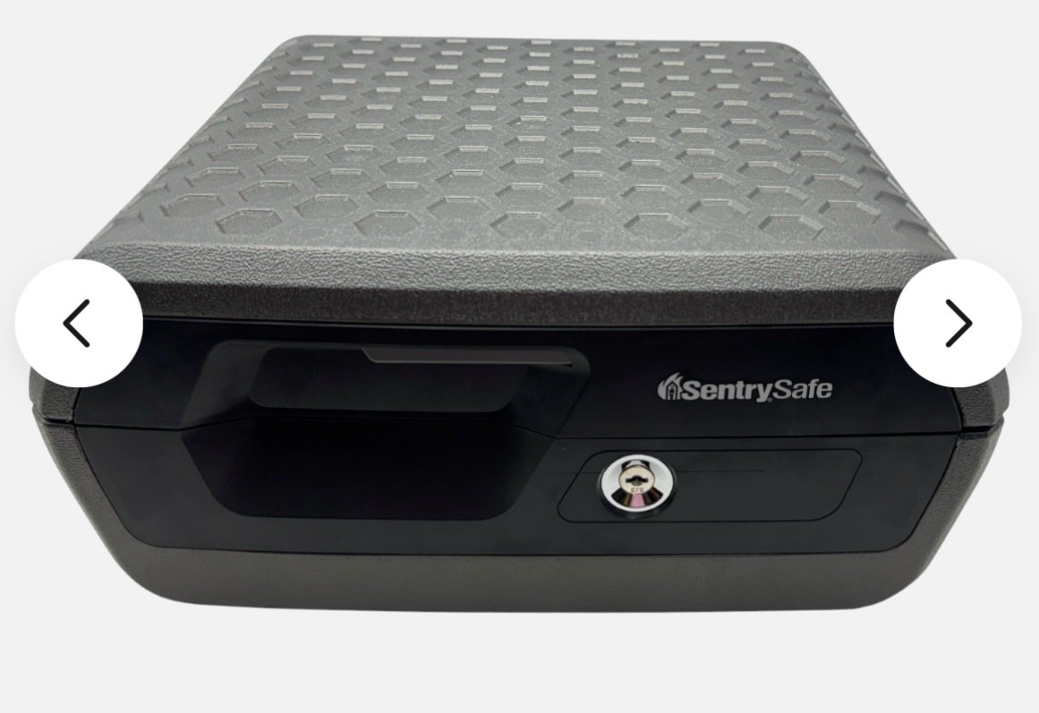 NO KEY. ITS LOCKED . SentrySafe 0.36 cu ft Fireproof Waterproof Safe Box Home