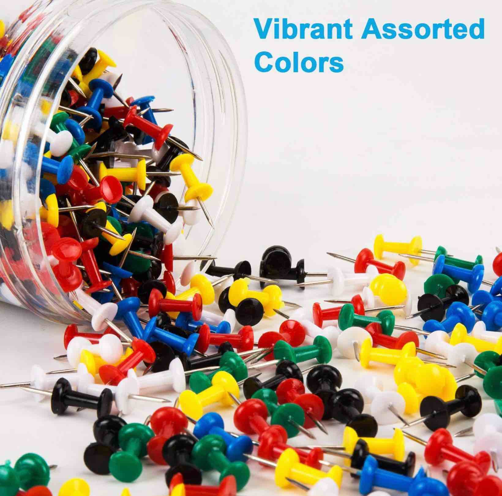 400Pcs Push Pins, Thumb Tacks for Bulletin Board, Stick Pins Thumb Tacks for Cork Board Wall Hangings, Office Tacks Color Pins for Desk Decor Organization (Assorted Colors) Mixcolor