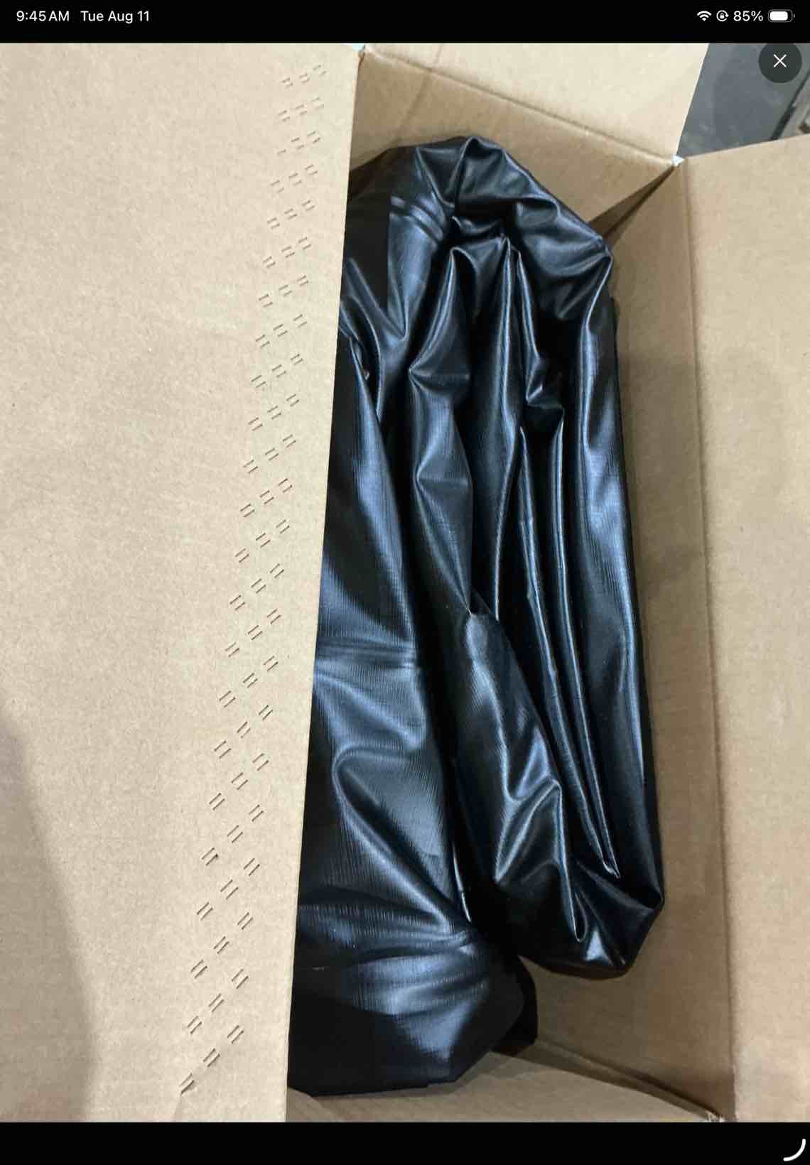 Condition photo showing As Is for ozark trail queen airbed with built-in usb pump.