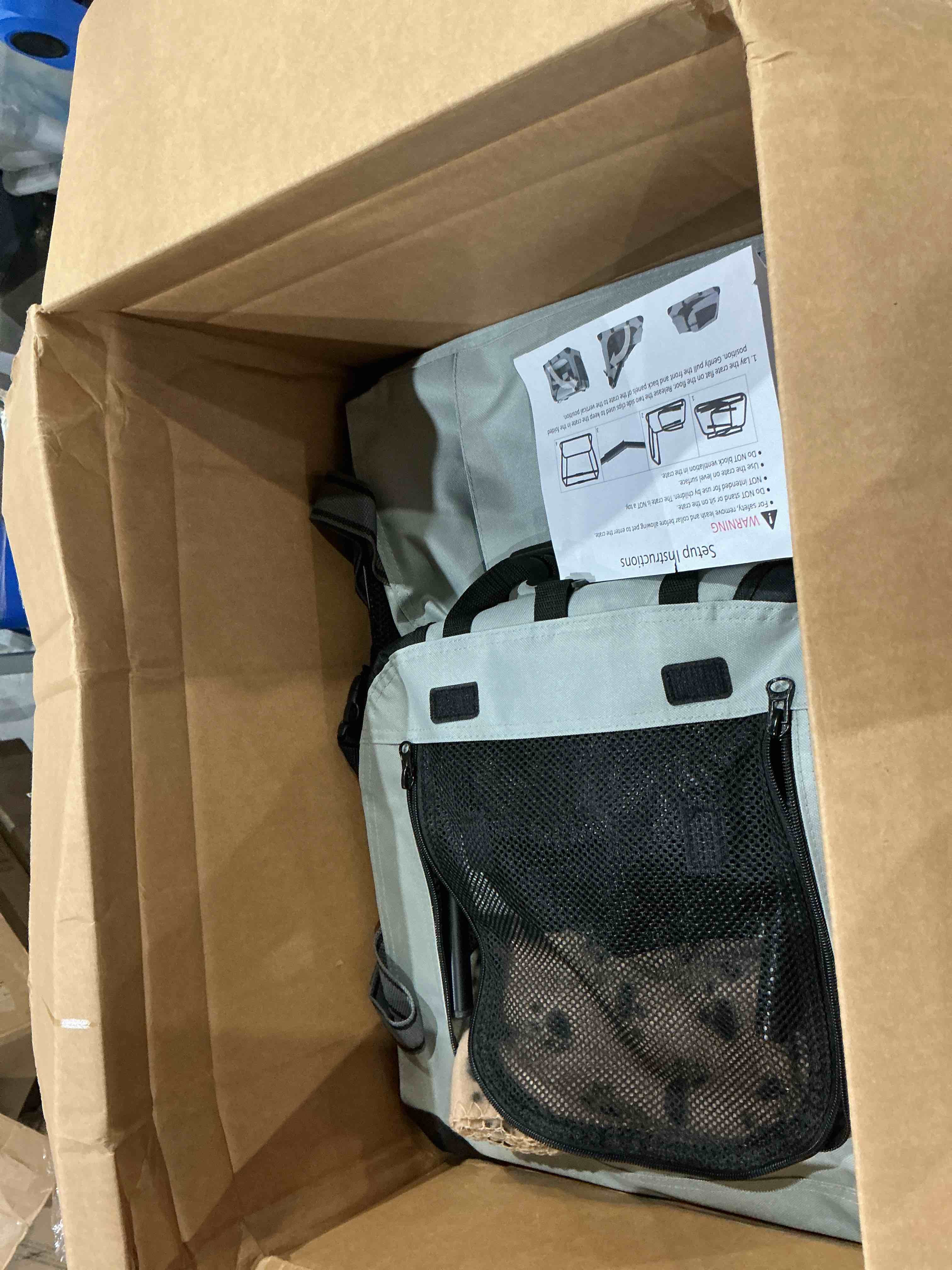 Condition photo showing As Is for prutapet large cat carrier 24"x16.5"x16.5" portable dog crate for small medium dogs collapsible traveling pet crate with collapsible bowl