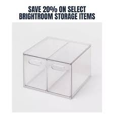 INCOMPLETE MISSING ONE CONTAINER. bright room all purpose acrylic storage container 