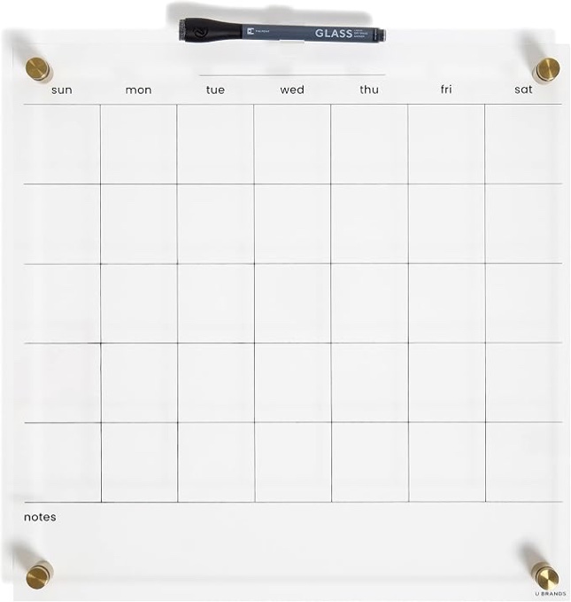 clear acrylic dry erase monthly calendar expo board